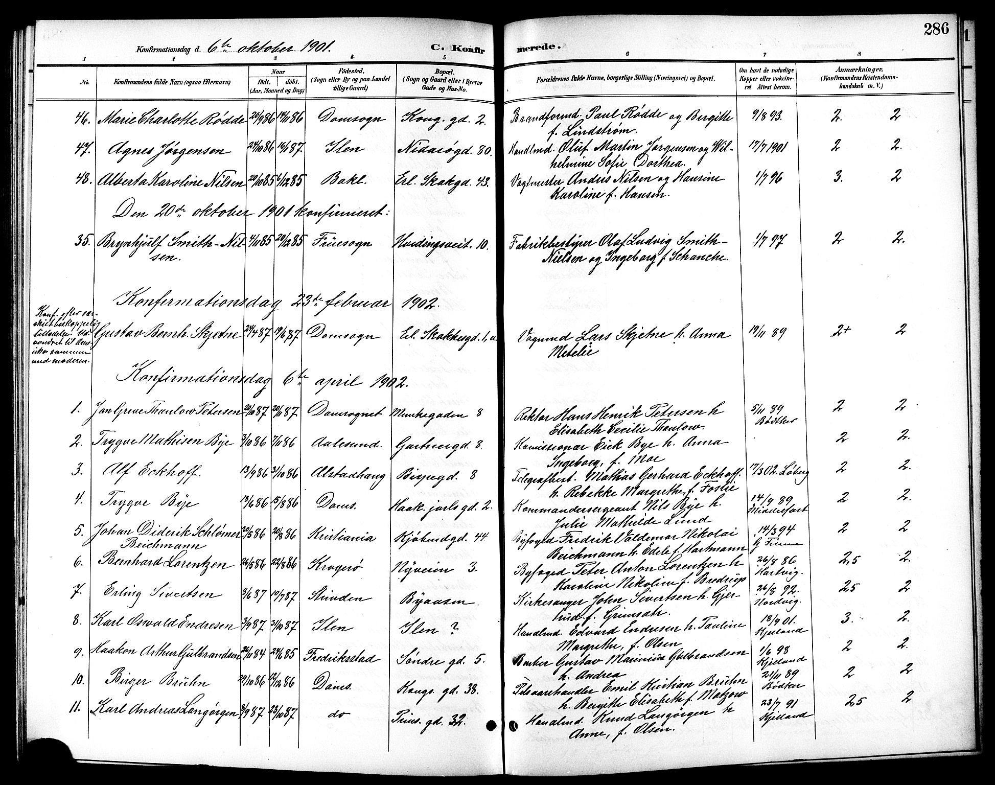 Ministerialprotokoller, klokkerbøker og fødselsregistre - Sør-Trøndelag, SAT/A-1456/601/L0094: Parish register (copy) no. 601C12, 1898-1911, p. 286