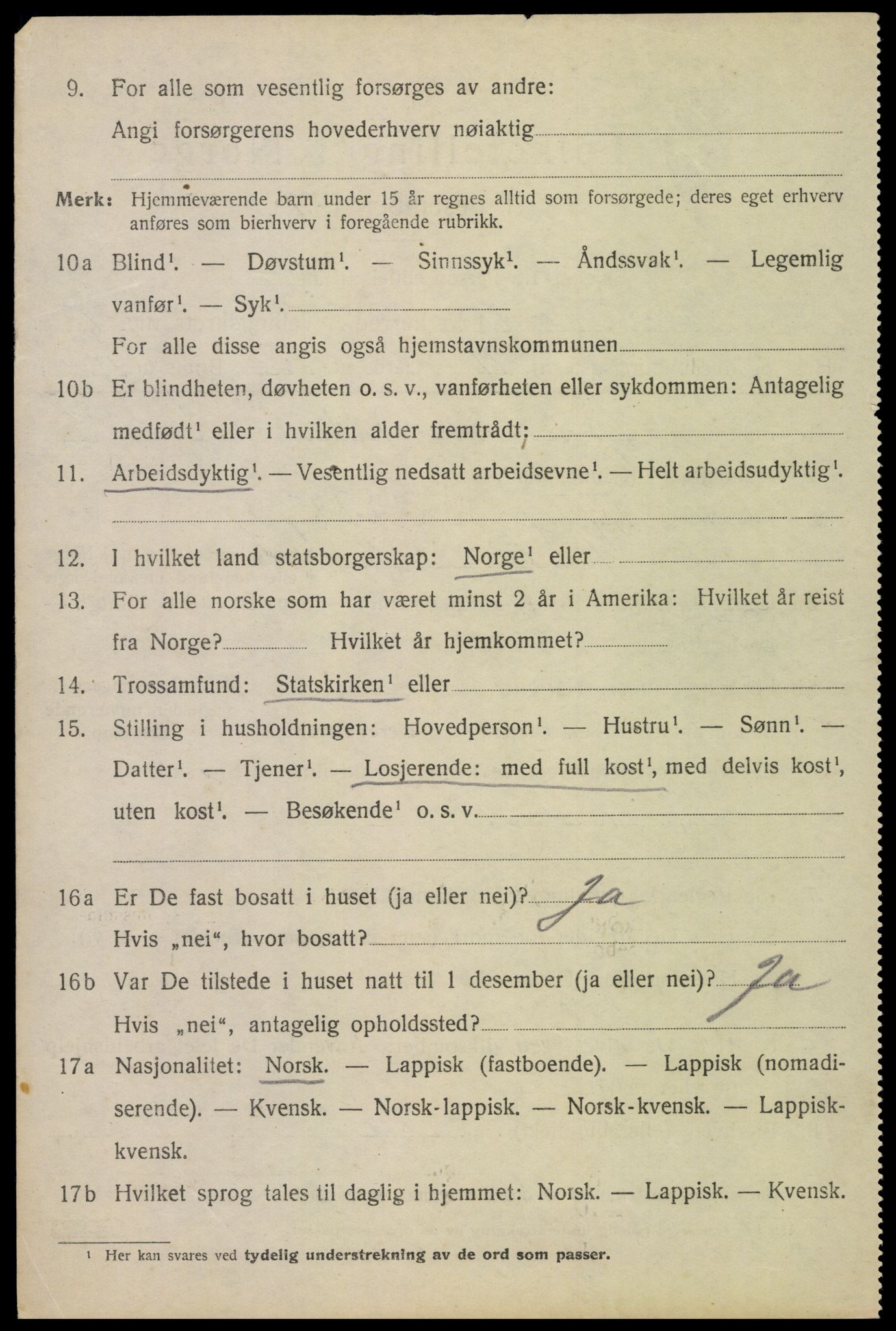 SAT, 1920 census for Skjerstad, 1920, p. 1638