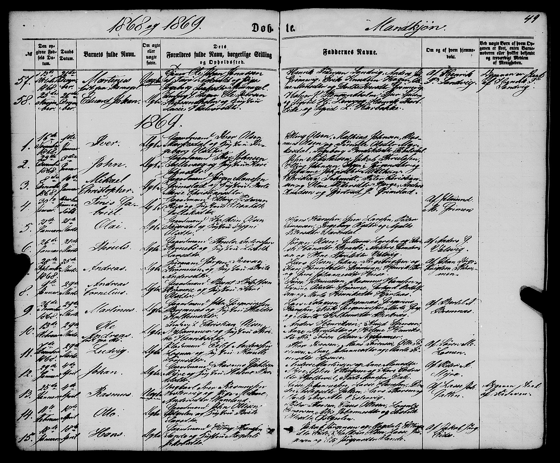 Gulen sokneprestembete, AV/SAB-A-80201/H/Haa/Haaa/L0022: Parish register (official) no. A 22, 1859-1869, p. 49