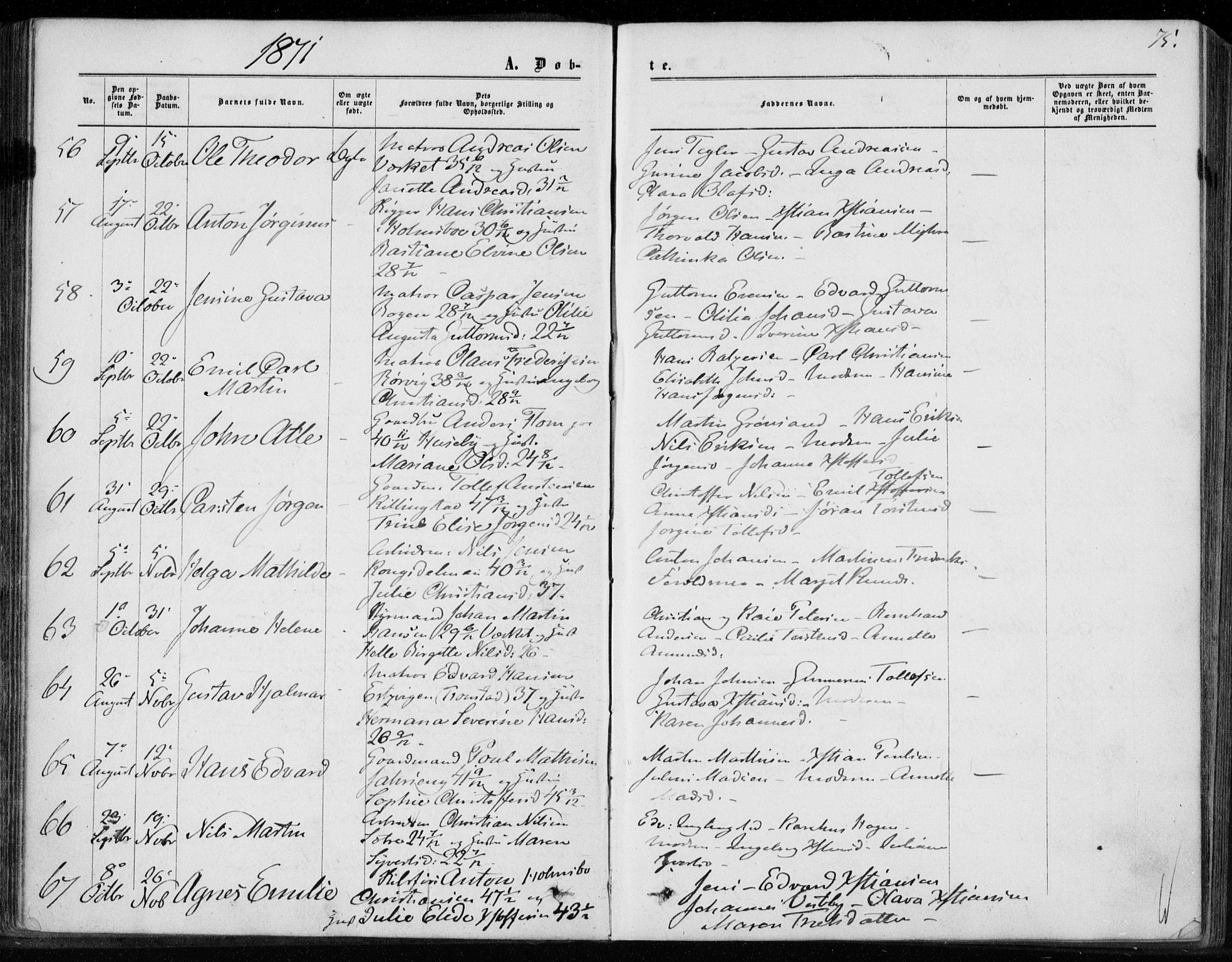 Hurum kirkebøker, AV/SAKO-A-229/F/Fa/L0012: Parish register (official) no. 12, 1861-1875, p. 75