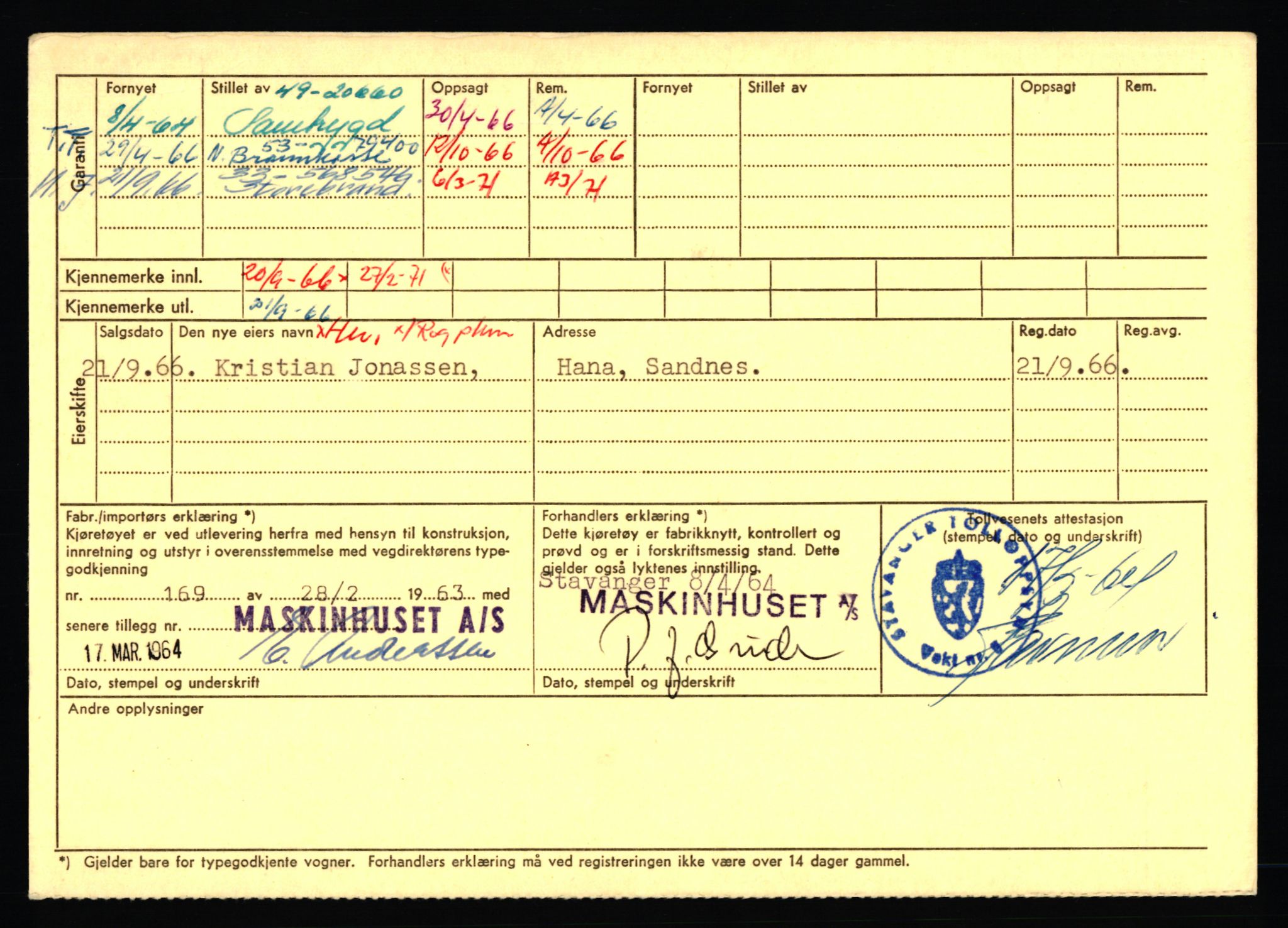 Stavanger trafikkstasjon, SAST/A-101942/0/F/L0068: L-75000 - L-76799, 1930-1971, p. 1162