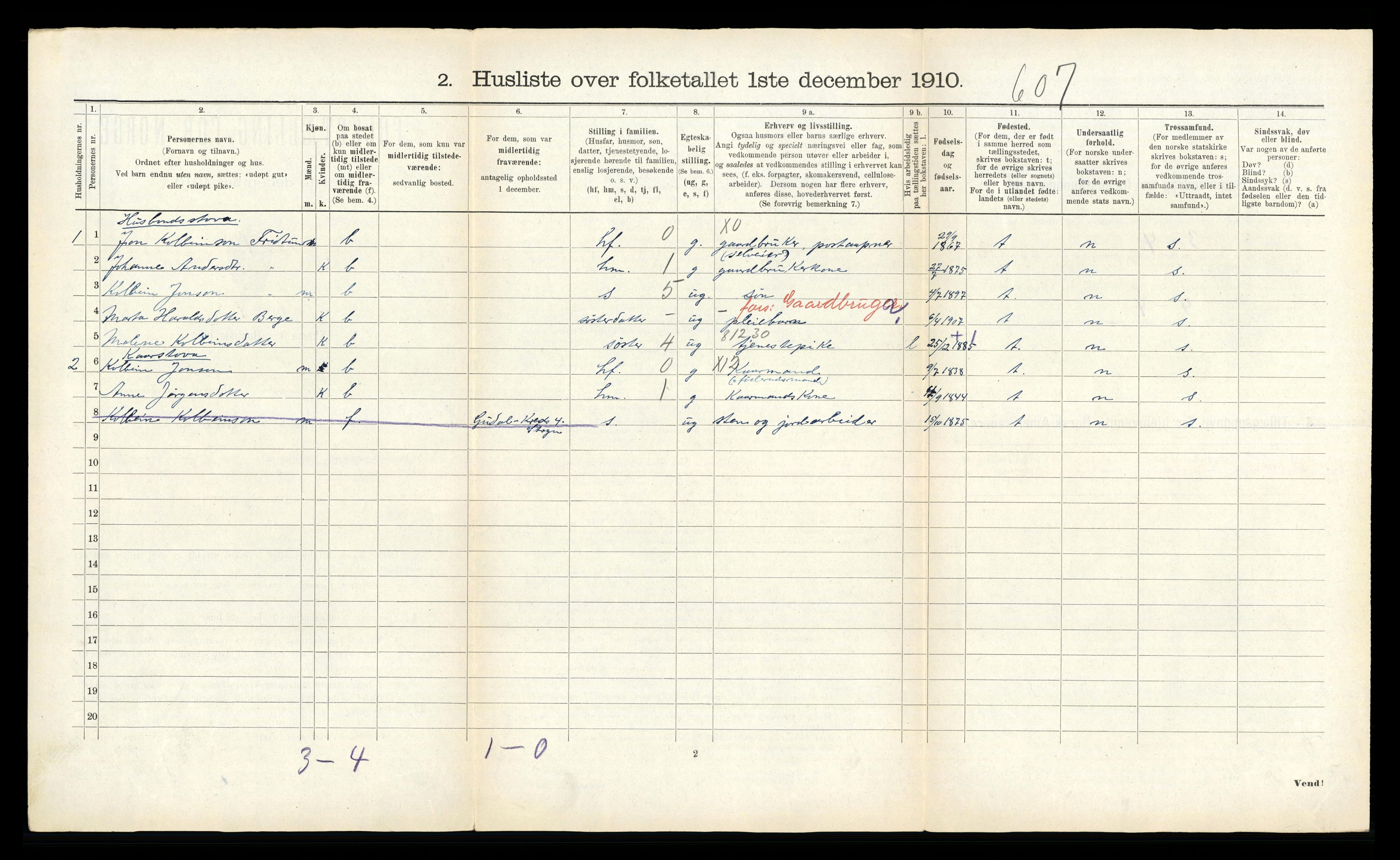 RA, 1910 census for Stryn, 1910, p. 80