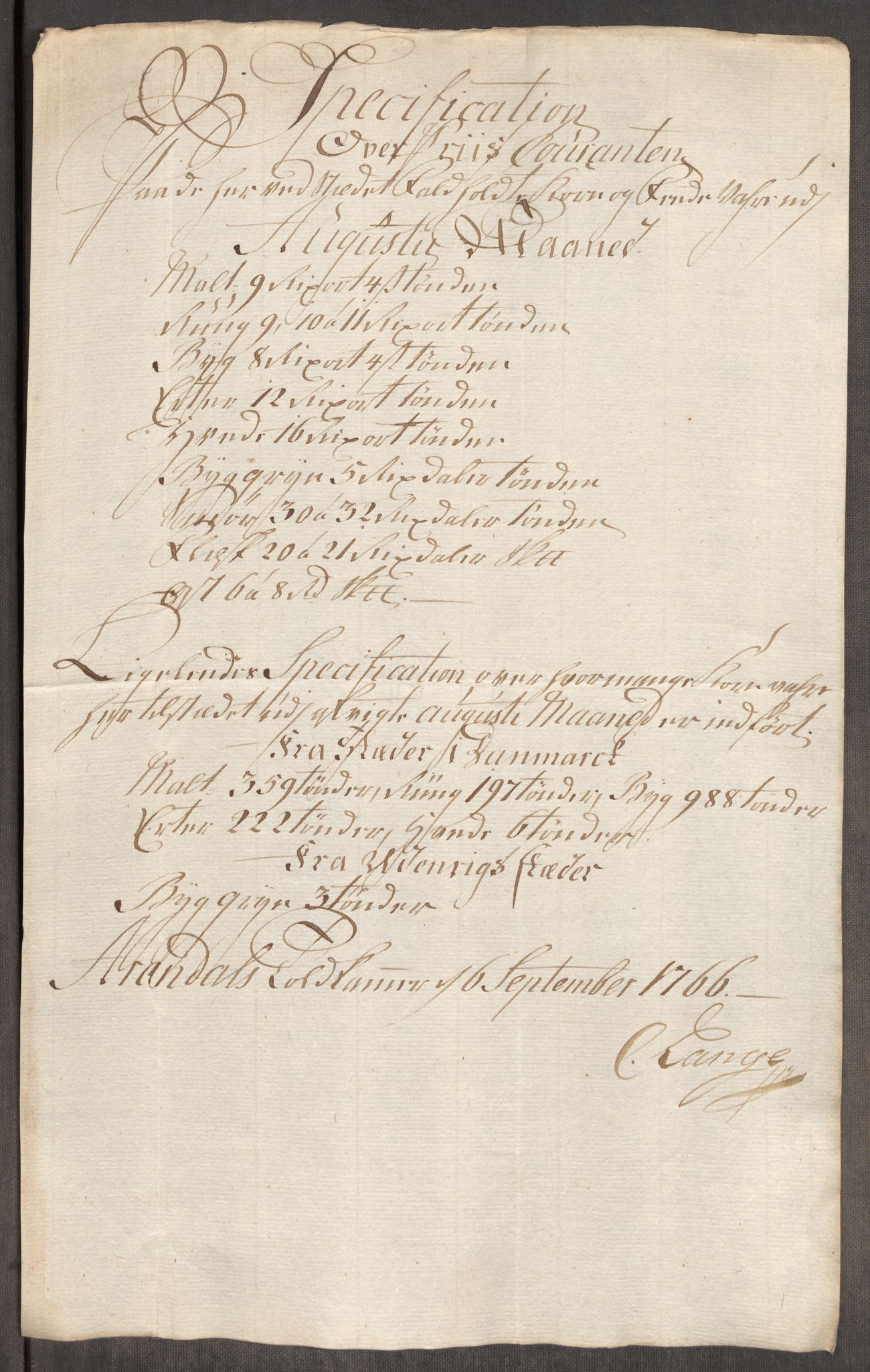 Rentekammeret inntil 1814, Realistisk ordnet avdeling, AV/RA-EA-4070/Oe/L0008: [Ø1]: Priskuranter, 1764-1768, p. 673