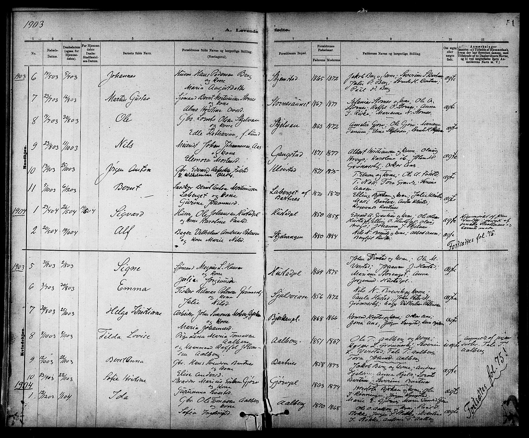 Ministerialprotokoller, klokkerbøker og fødselsregistre - Nord-Trøndelag, SAT/A-1458/732/L0318: Parish register (copy) no. 732C02, 1881-1911, p. 51