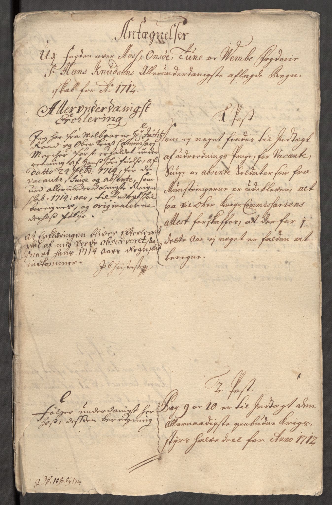 Rentekammeret inntil 1814, Reviderte regnskaper, Fogderegnskap, RA/EA-4092/R04/L0137: Fogderegnskap Moss, Onsøy, Tune, Veme og Åbygge, 1712, p. 287