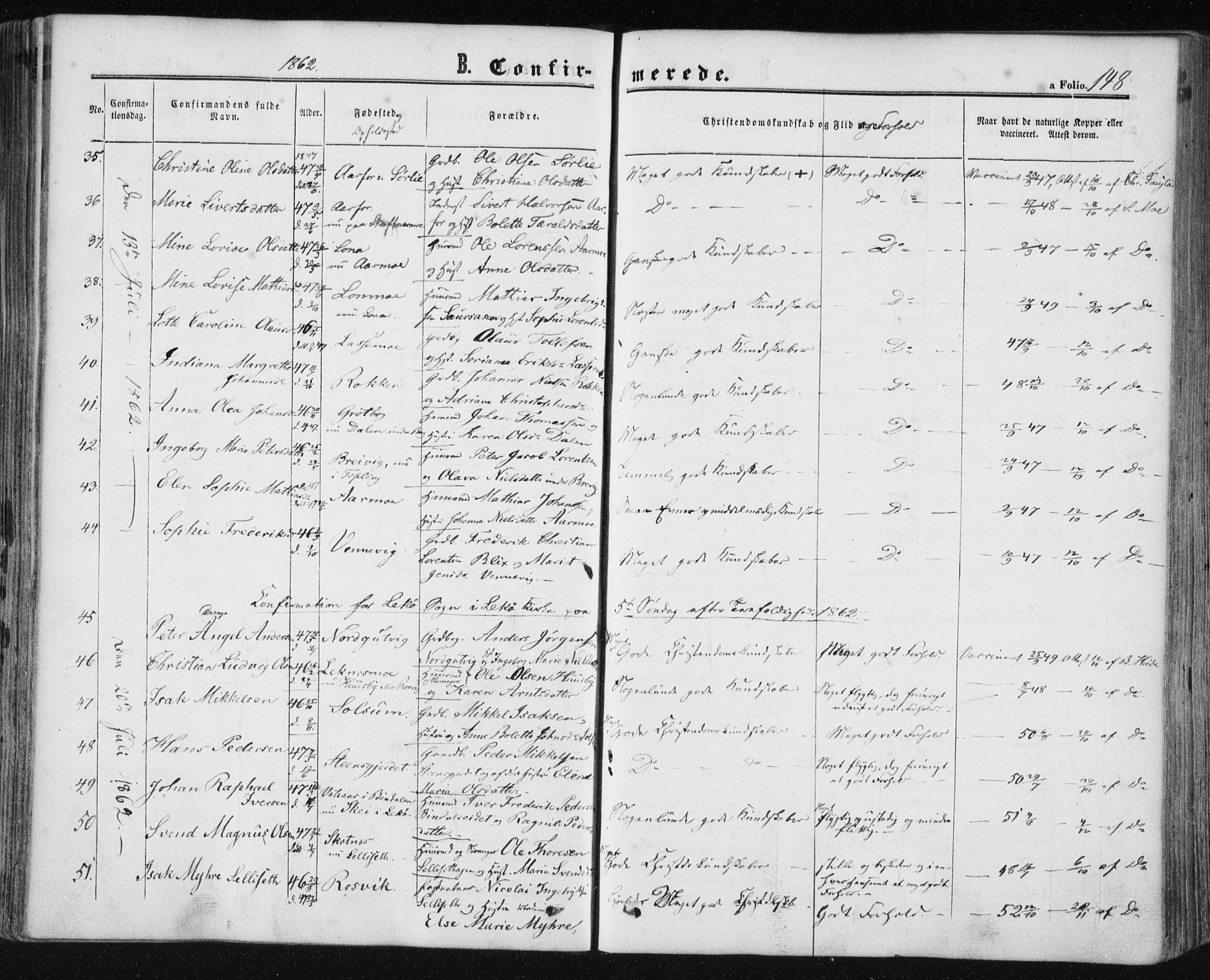 Ministerialprotokoller, klokkerbøker og fødselsregistre - Nord-Trøndelag, AV/SAT-A-1458/780/L0641: Parish register (official) no. 780A06, 1857-1874, p. 148