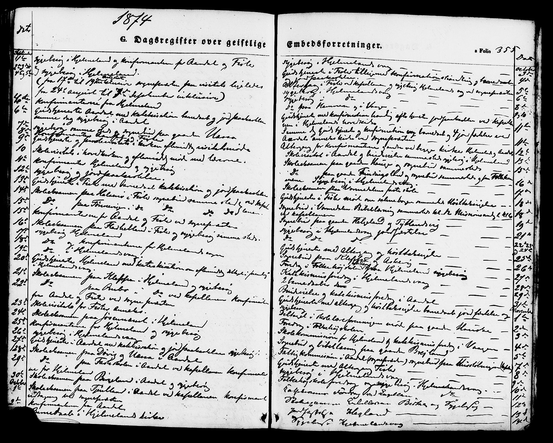 Hjelmeland sokneprestkontor, SAST/A-101843/01/IV/L0011: Parish register (official) no. A 11, 1861-1878, p. 355