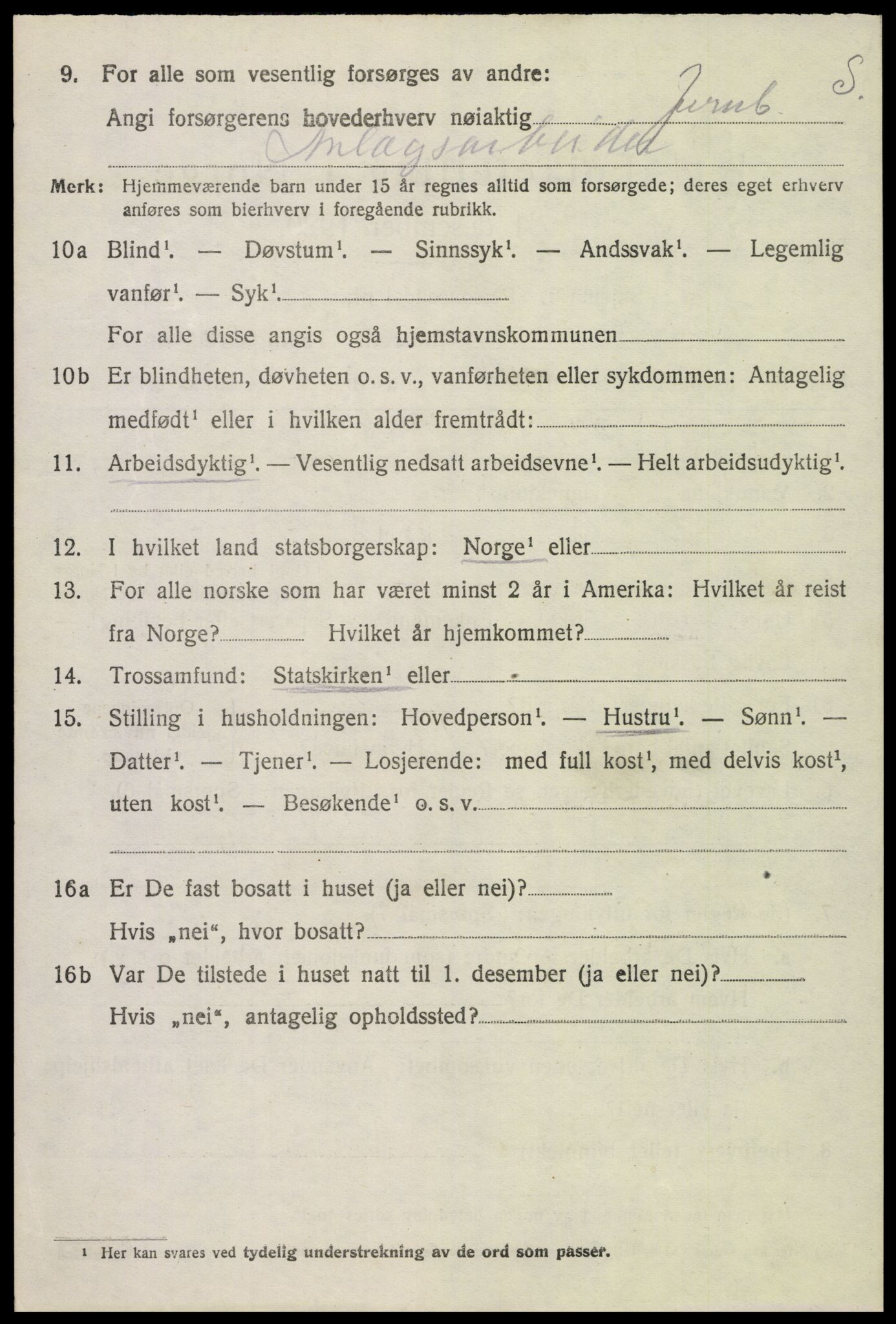 SAH, 1920 census for Dovre, 1920, p. 2397