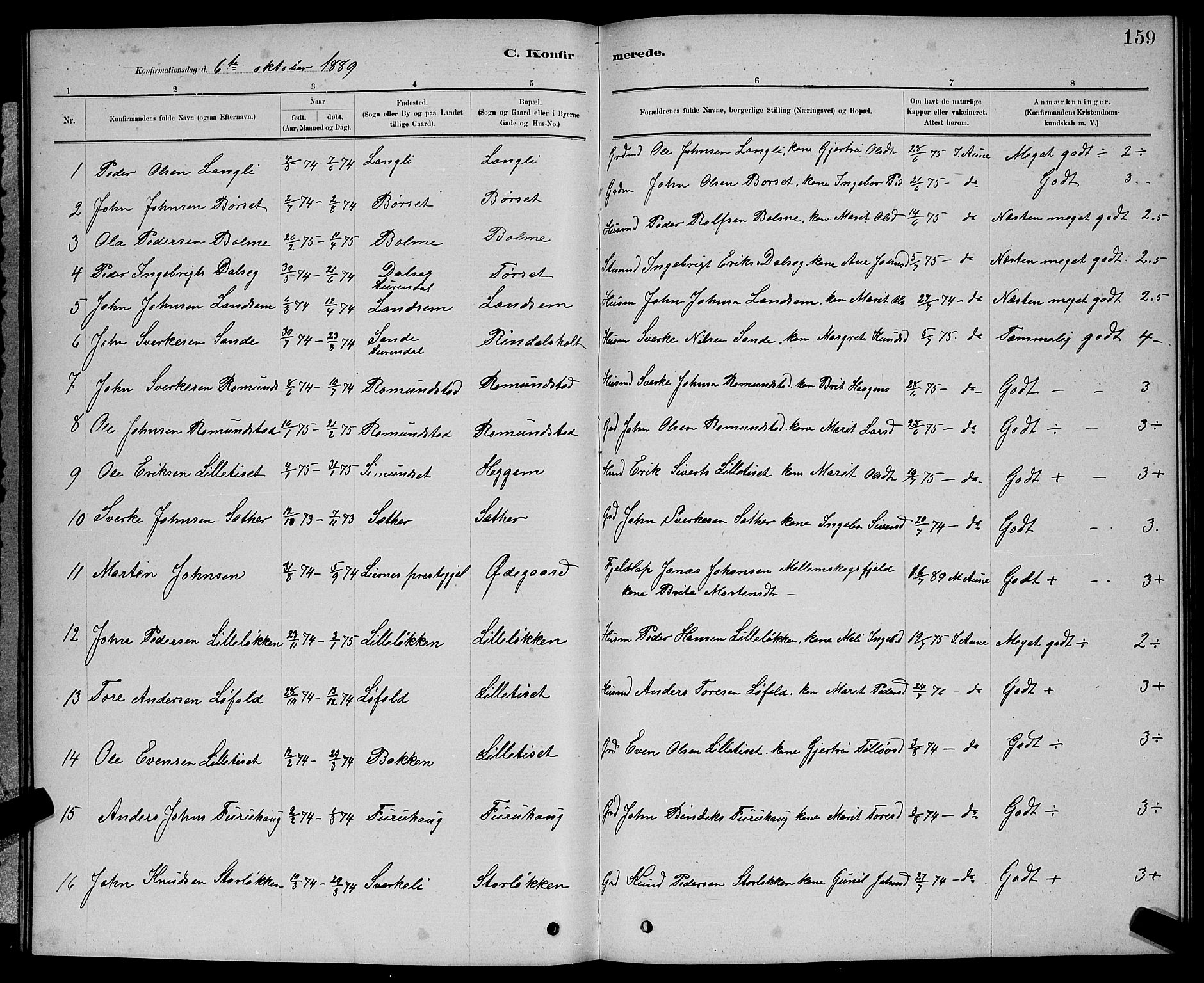 Ministerialprotokoller, klokkerbøker og fødselsregistre - Møre og Romsdal, AV/SAT-A-1454/598/L1077: Parish register (copy) no. 598C02, 1879-1891, p. 159