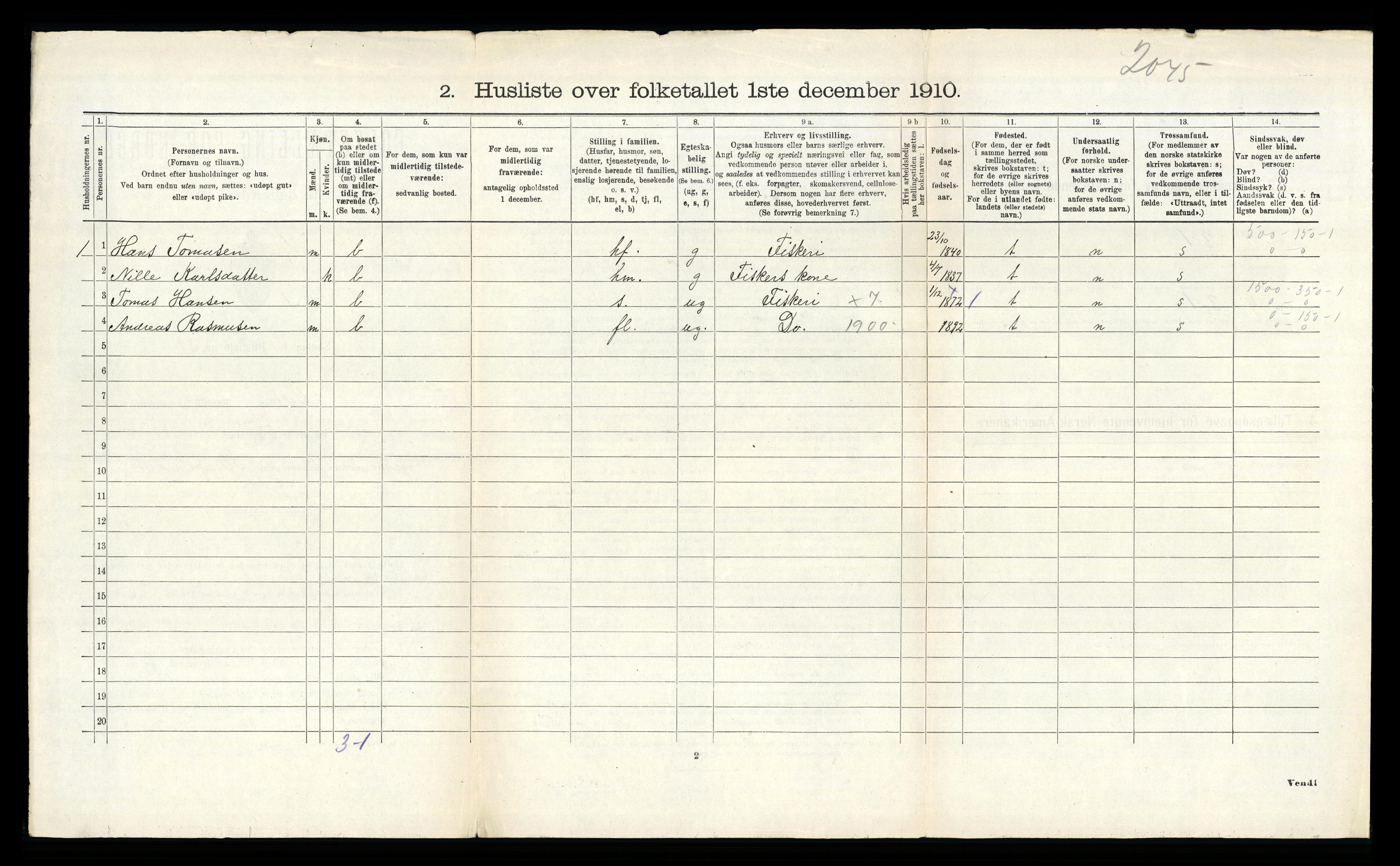 RA, 1910 census for Solund, 1910, p. 386