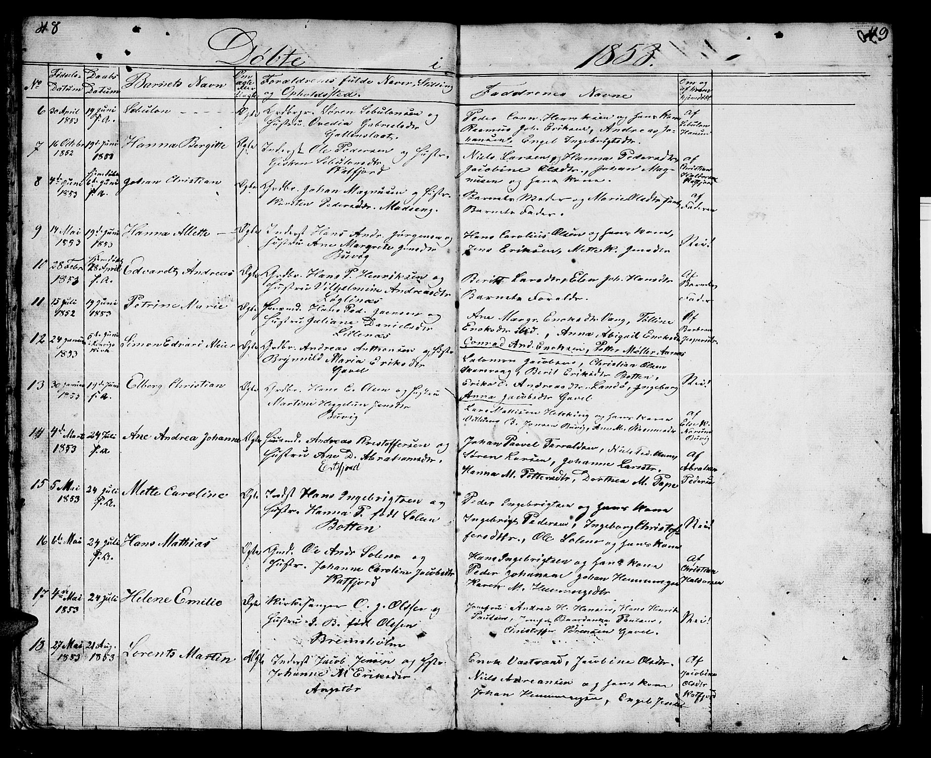 Lenvik sokneprestembete, AV/SATØ-S-1310/H/Ha/Hab/L0018klokker: Parish register (copy) no. 18, 1838-1854, p. 48-49