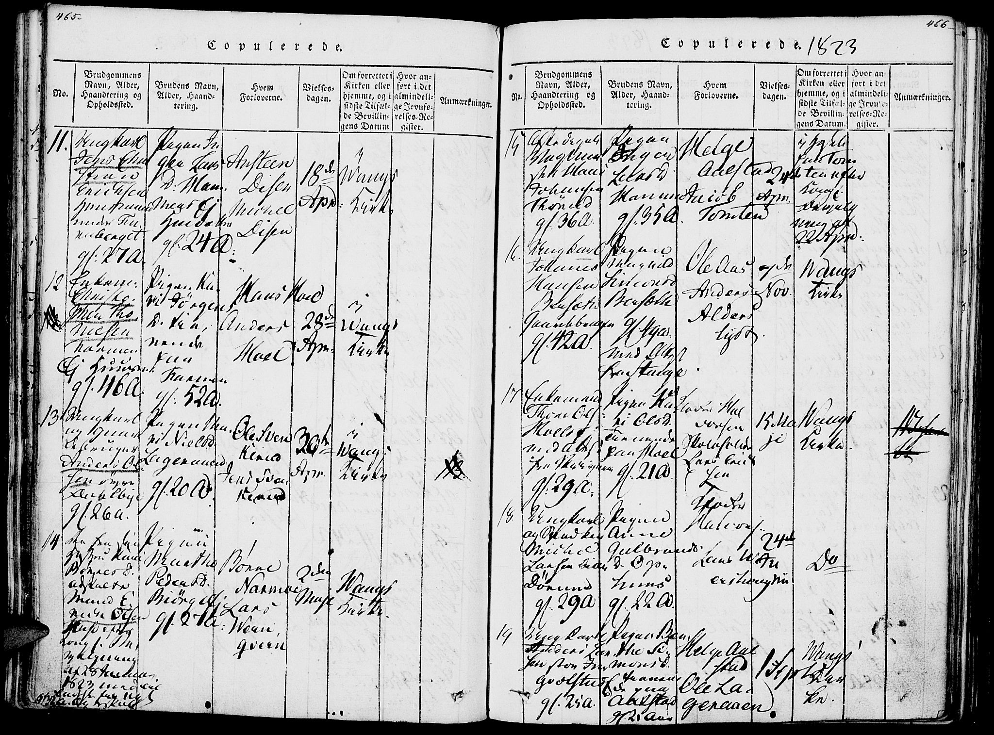 Vang prestekontor, Hedmark, AV/SAH-PREST-008/H/Ha/Haa/L0007: Parish register (official) no. 7, 1813-1826, p. 465-466