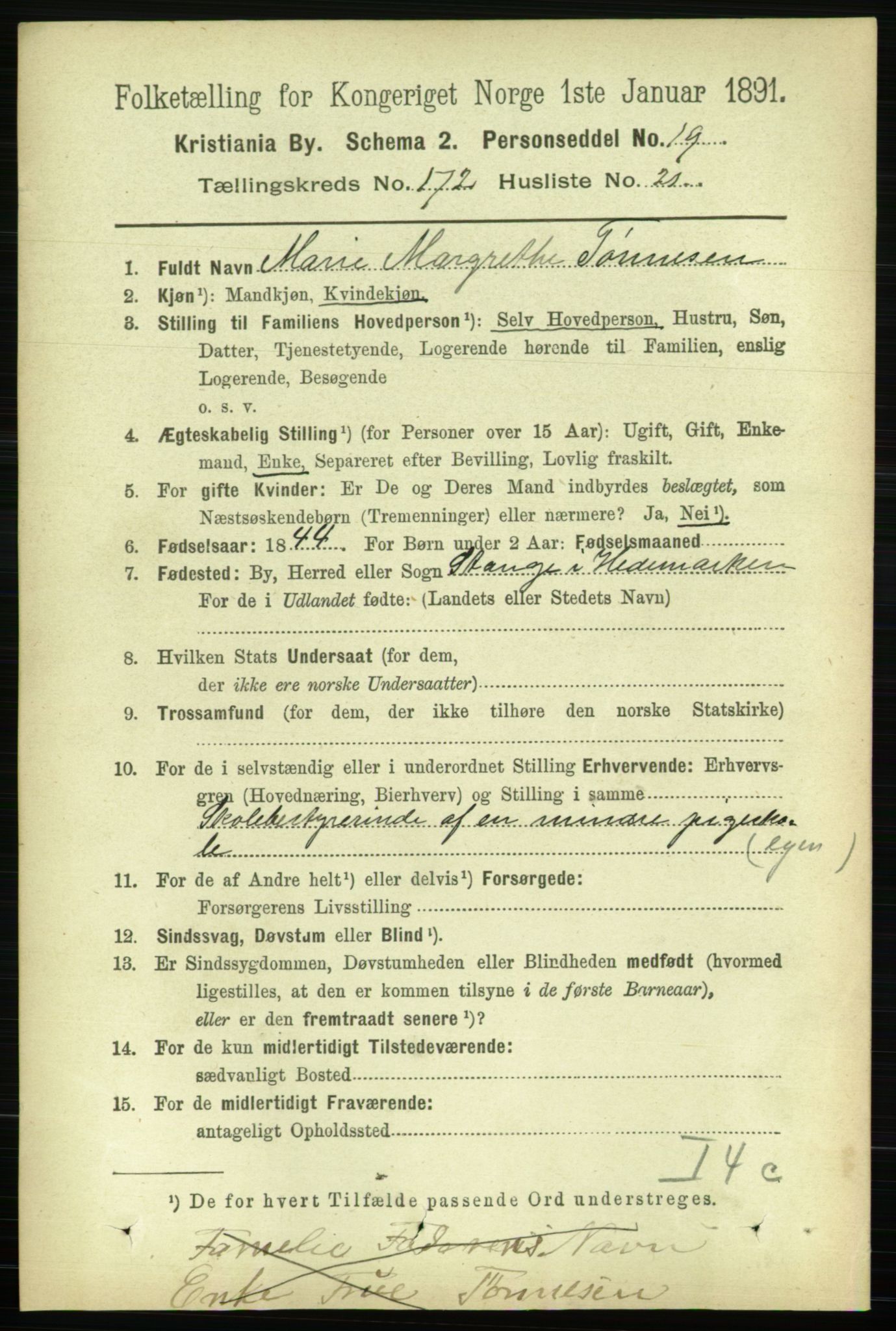 RA, 1891 census for 0301 Kristiania, 1891, p. 102522