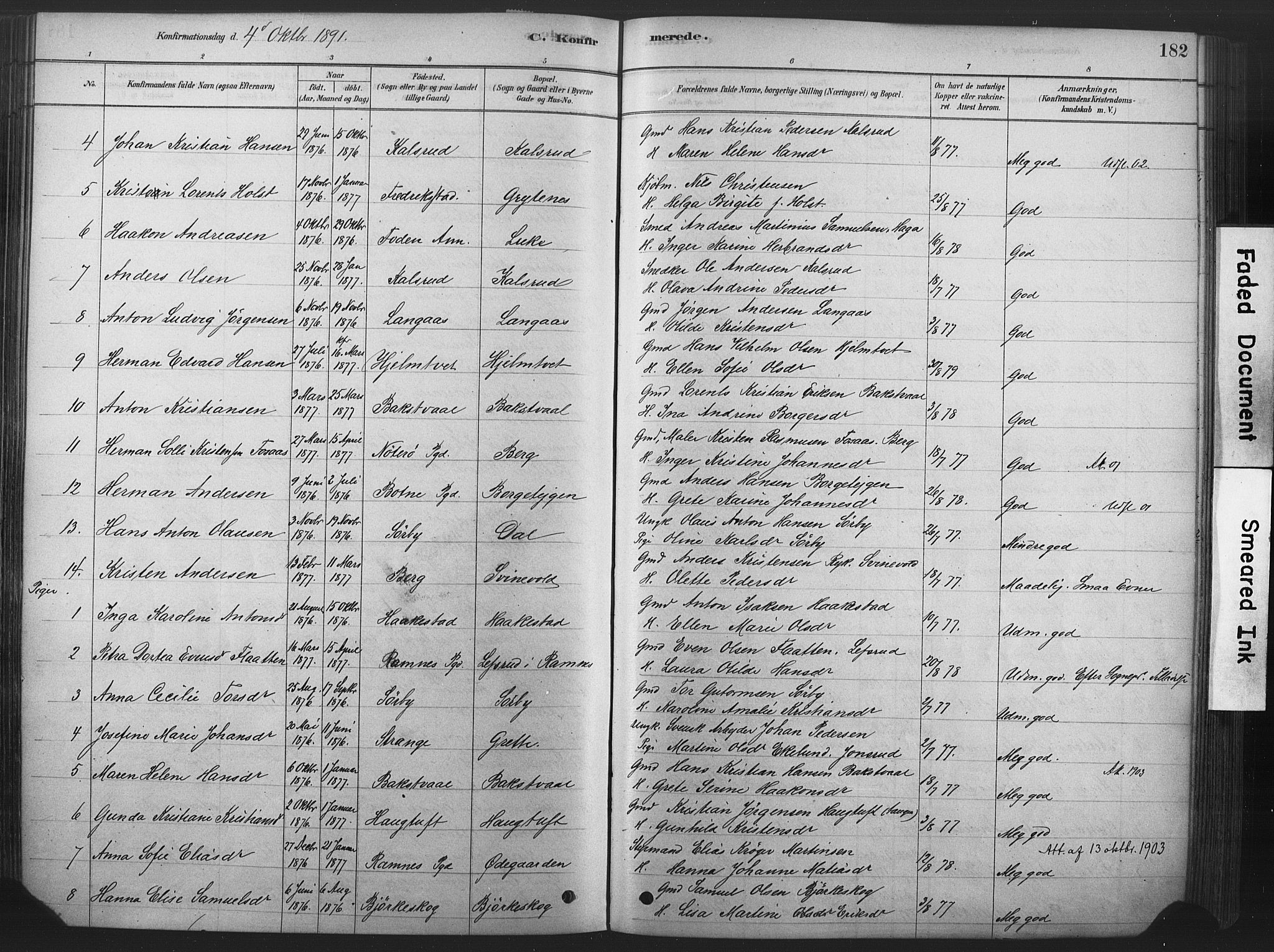 Våle kirkebøker, SAKO/A-334/F/Fa/L0011: Parish register (official) no. I 11, 1878-1906, p. 182