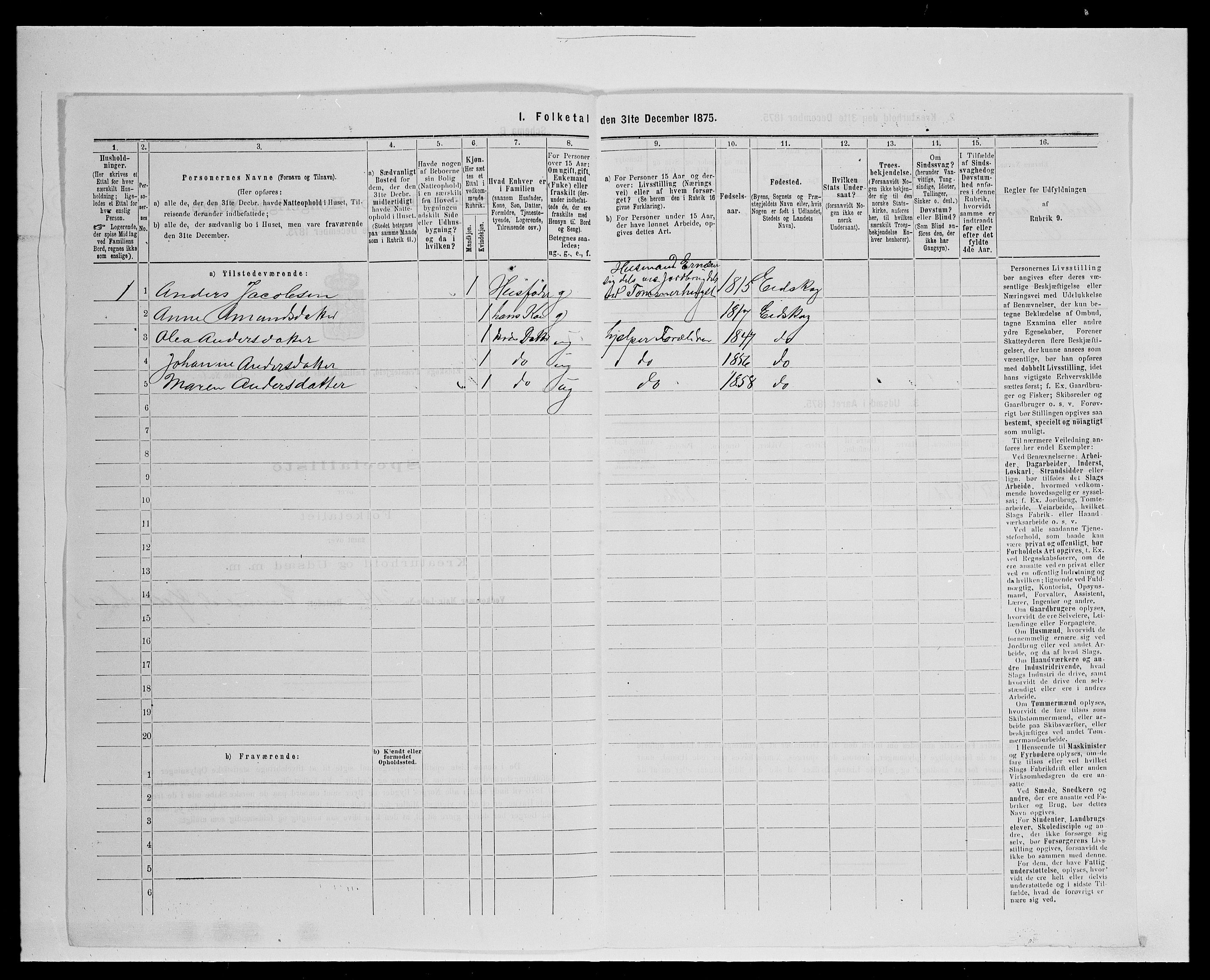 SAH, 1875 census for 0420P Eidskog, 1875, p. 1979