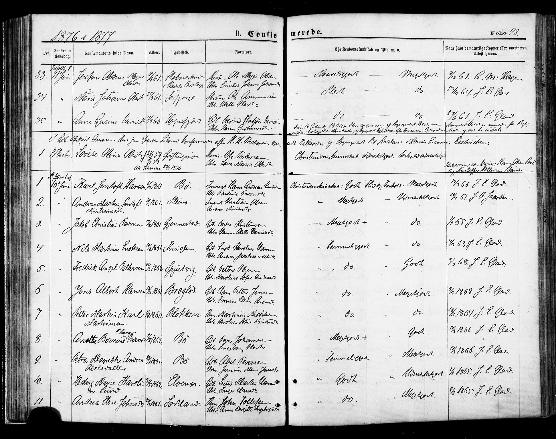 Ministerialprotokoller, klokkerbøker og fødselsregistre - Nordland, AV/SAT-A-1459/895/L1370: Parish register (official) no. 895A05, 1873-1884, p. 98