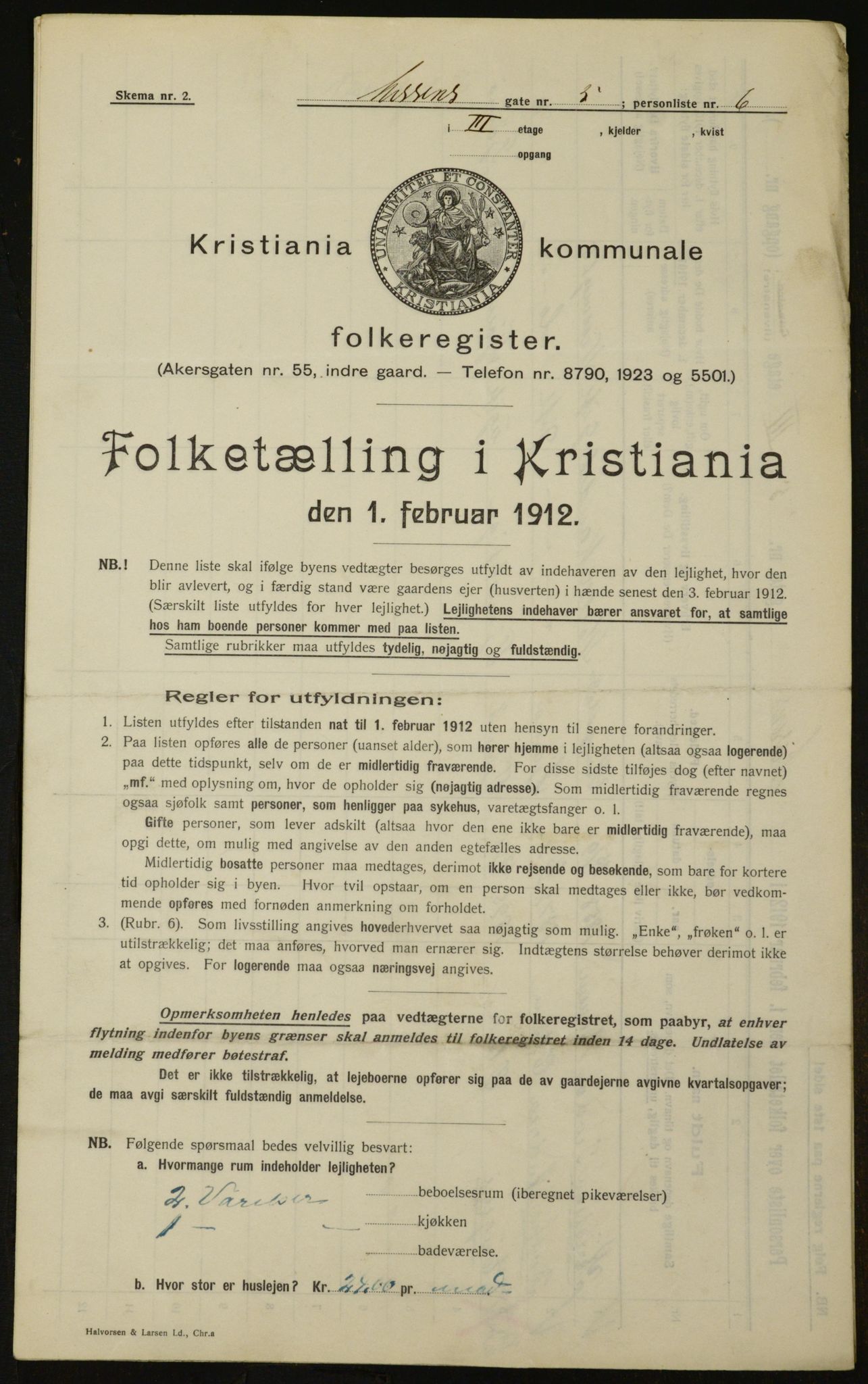 OBA, Municipal Census 1912 for Kristiania, 1912, p. 71766