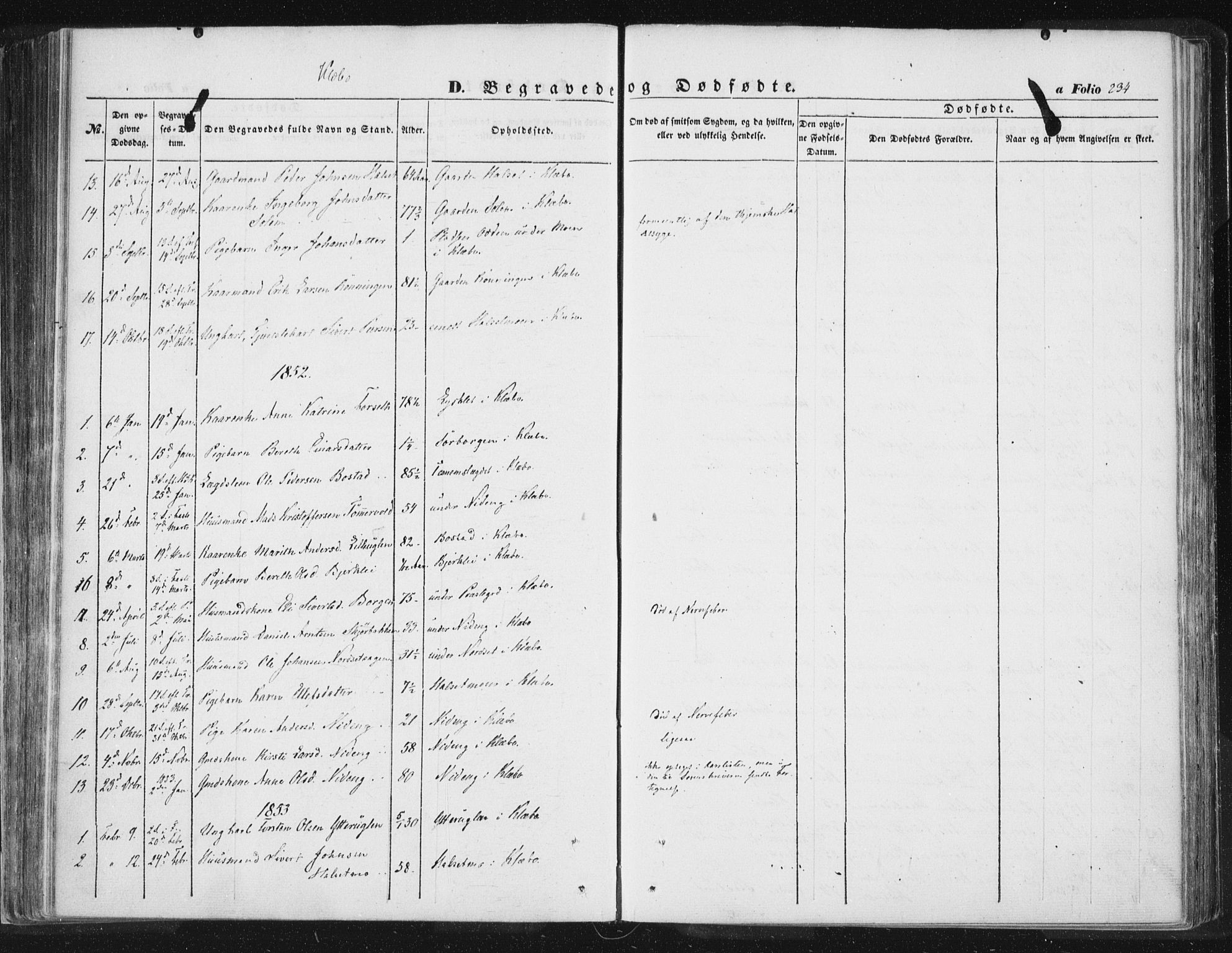 Ministerialprotokoller, klokkerbøker og fødselsregistre - Sør-Trøndelag, SAT/A-1456/618/L0441: Parish register (official) no. 618A05, 1843-1862, p. 234