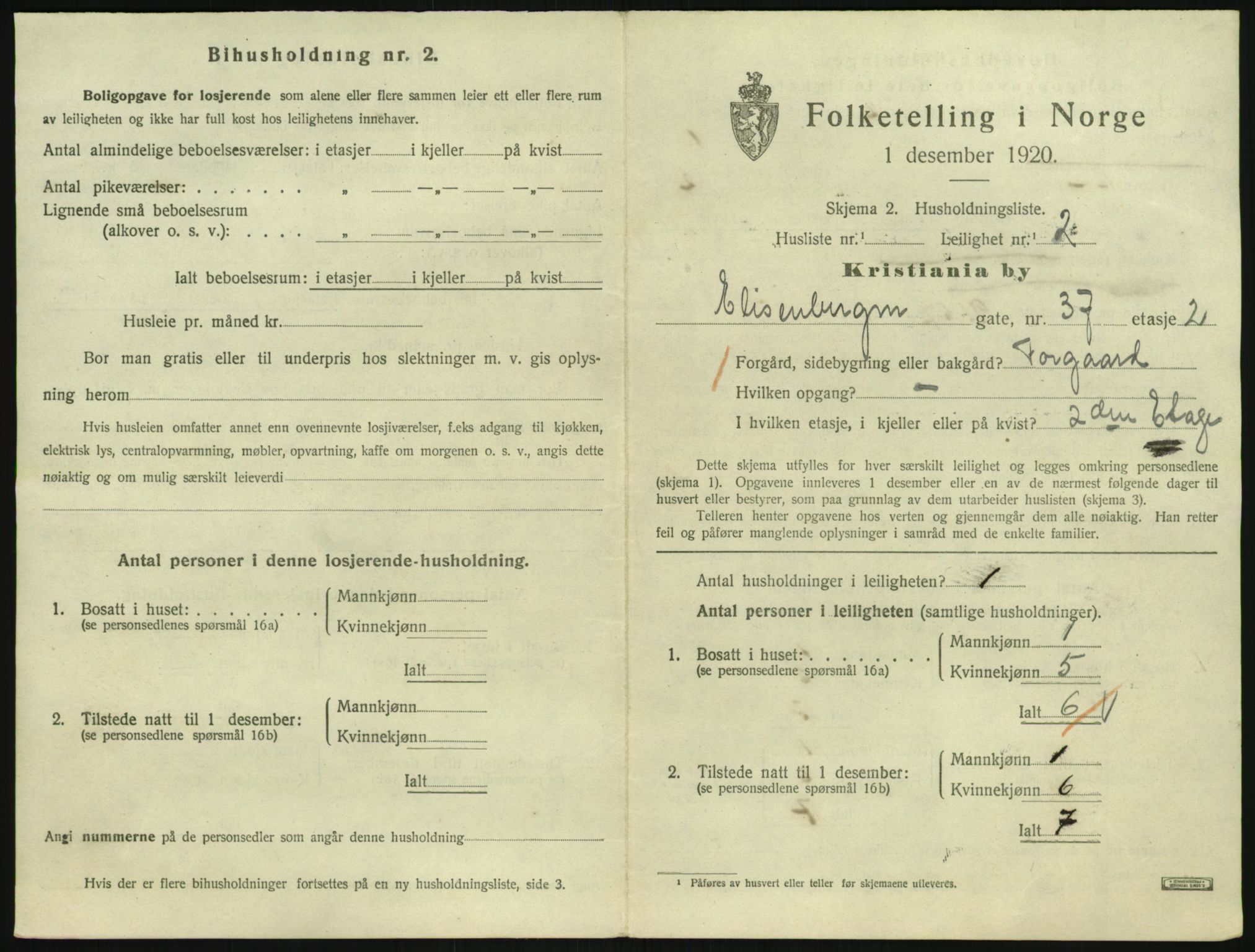 SAO, 1920 census for Kristiania, 1920, p. 19814