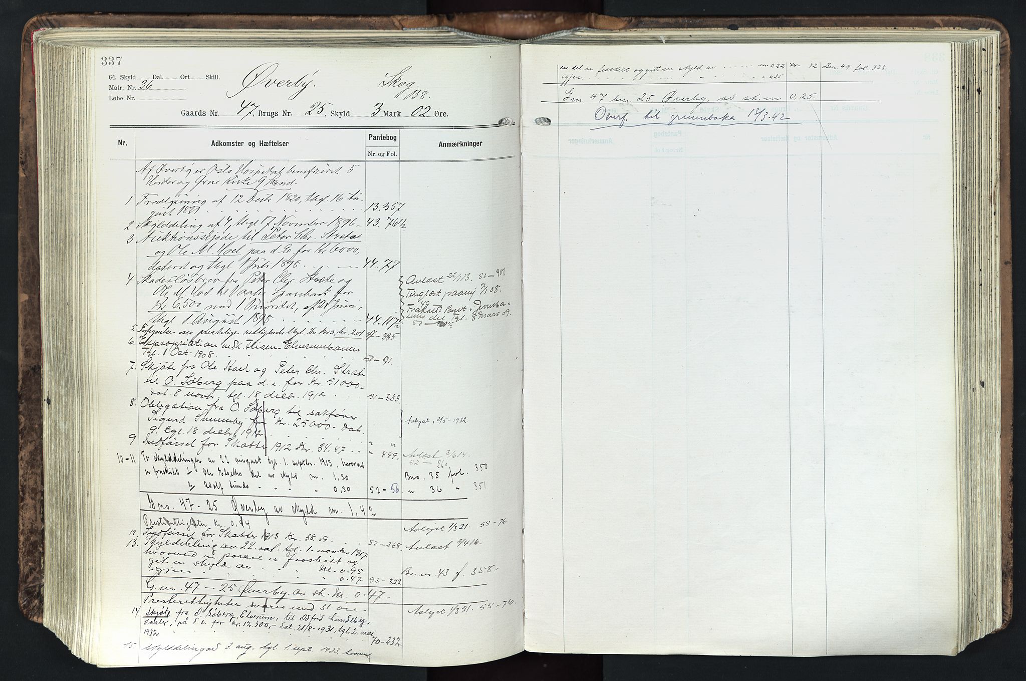 Solør tingrett, AV/SAH-TING-008/H/Ha/Hak/L0003: Mortgage register no. III, 1900-1935, p. 337