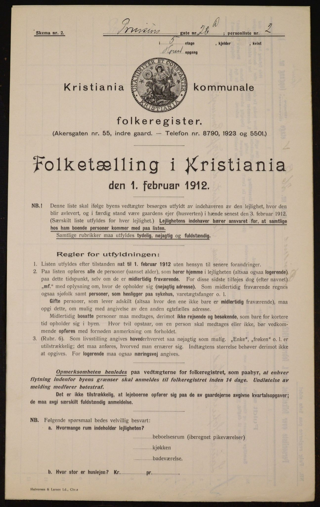 OBA, Municipal Census 1912 for Kristiania, 1912, p. 81615