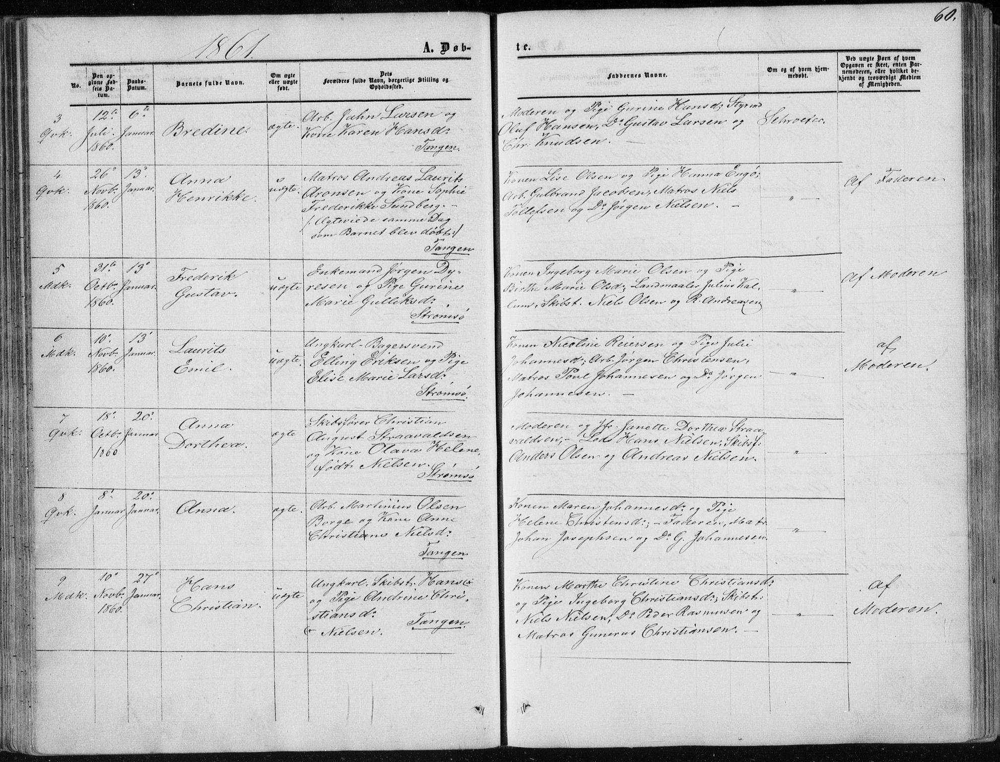 Strømsø kirkebøker, SAKO/A-246/F/Fa/L0015: Parish register (official) no. I 15, 1859-1868, p. 60