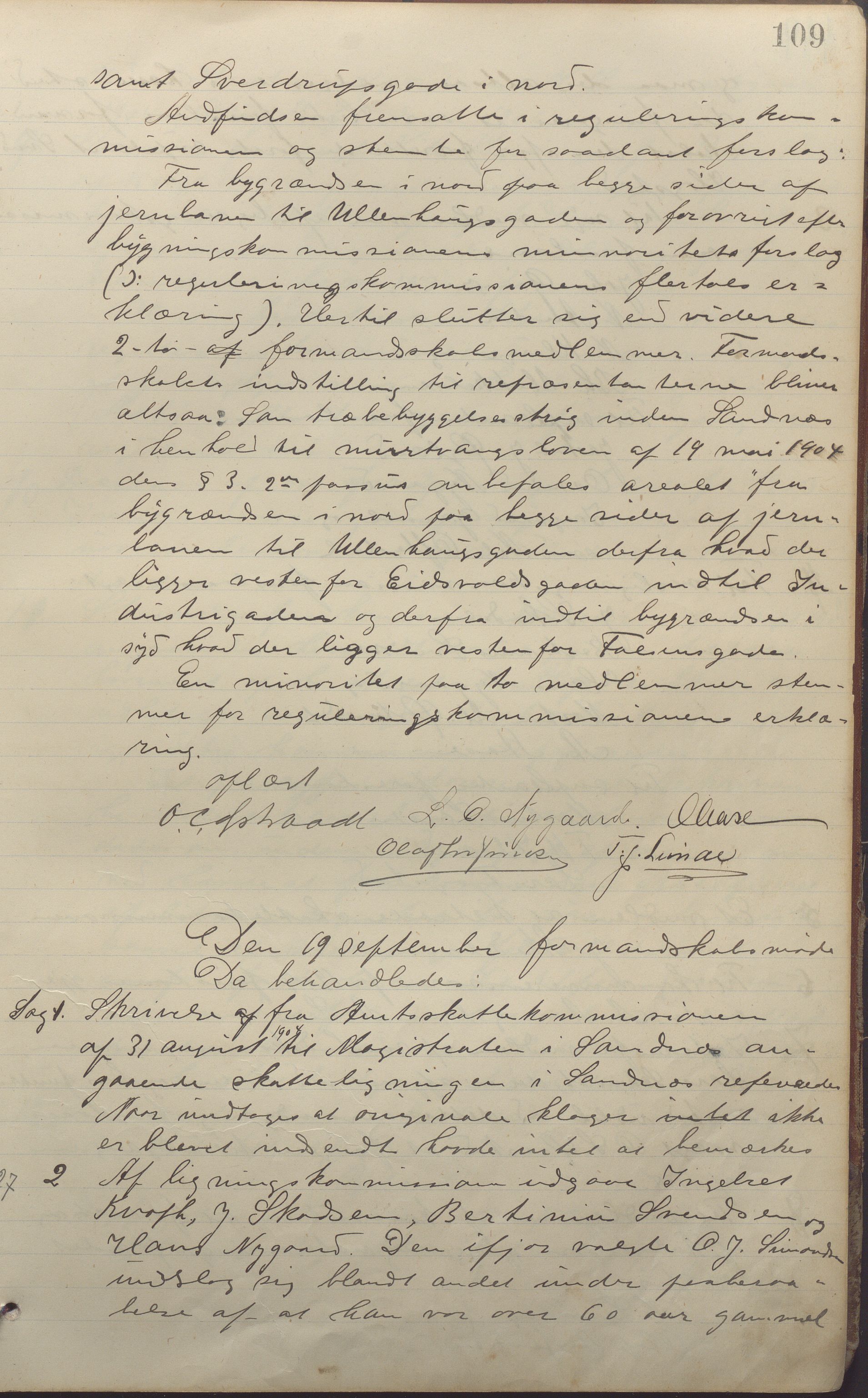 Sandnes kommune - Formannskapet og Bystyret, IKAR/K-100188/Aa/L0006: Møtebok, 1902-1909, p. 109