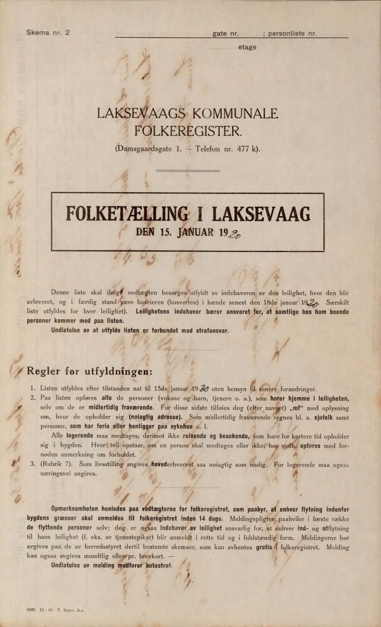 Laksevåg kommune. Folkeregisteret, BBA/A-1586/E/Ea/L0001: Folketellingskjema 1920, 1920, p. 1581