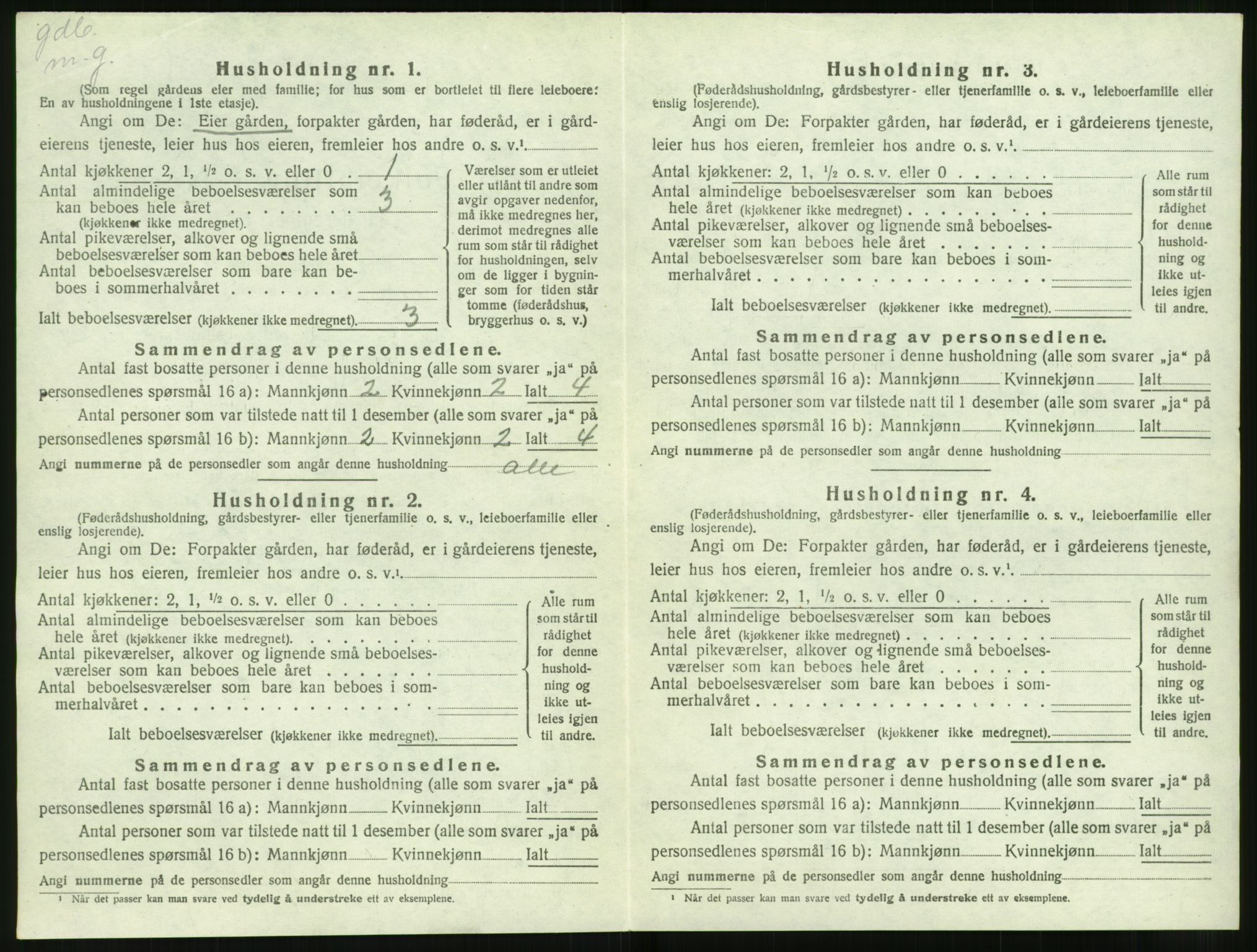 SAT, 1920 census for Volda, 1920, p. 1457