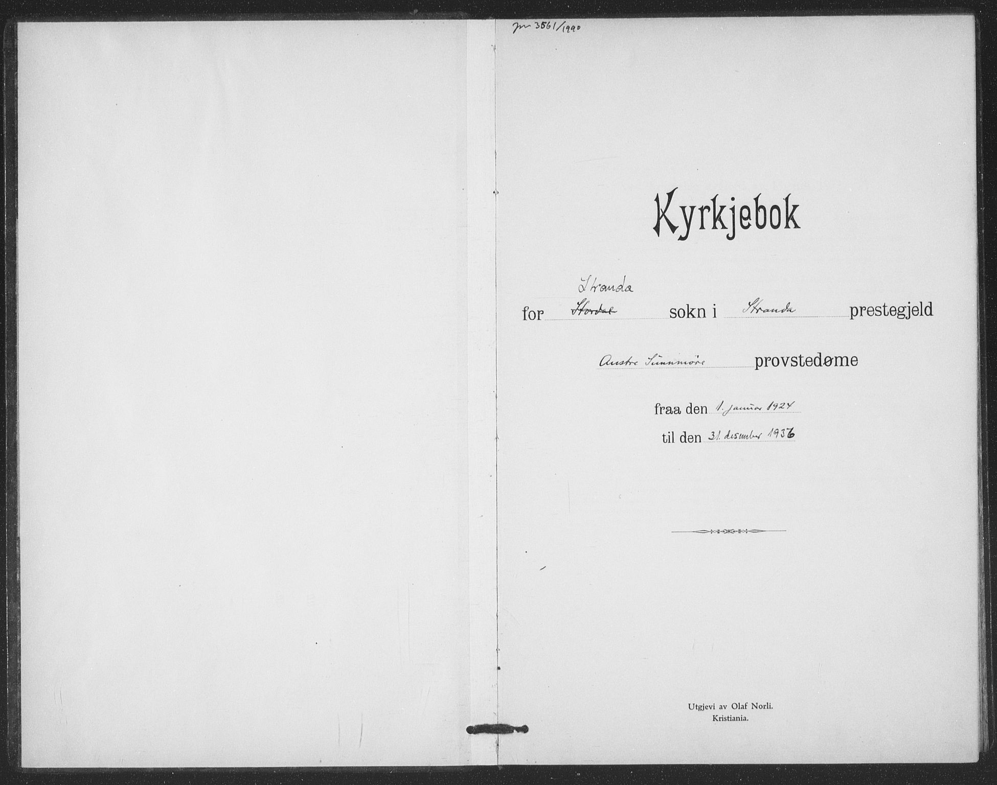 Ministerialprotokoller, klokkerbøker og fødselsregistre - Møre og Romsdal, SAT/A-1454/520/L0294: Parish register (copy) no. 520C06, 1923-1938