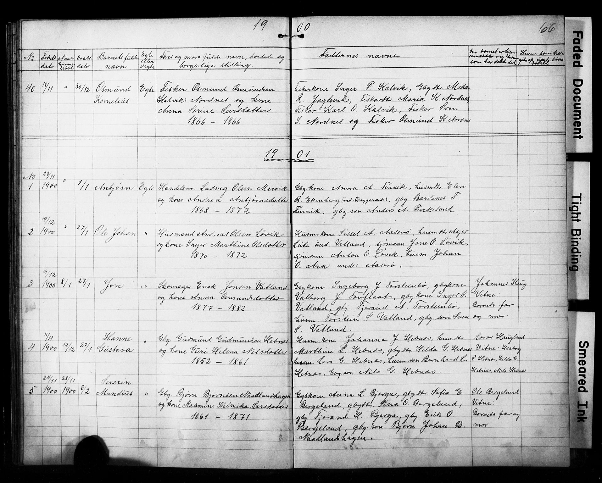 Jelsa sokneprestkontor, AV/SAST-A-101842/01/V: Parish register (copy) no. B 4, 1890-1928, p. 66