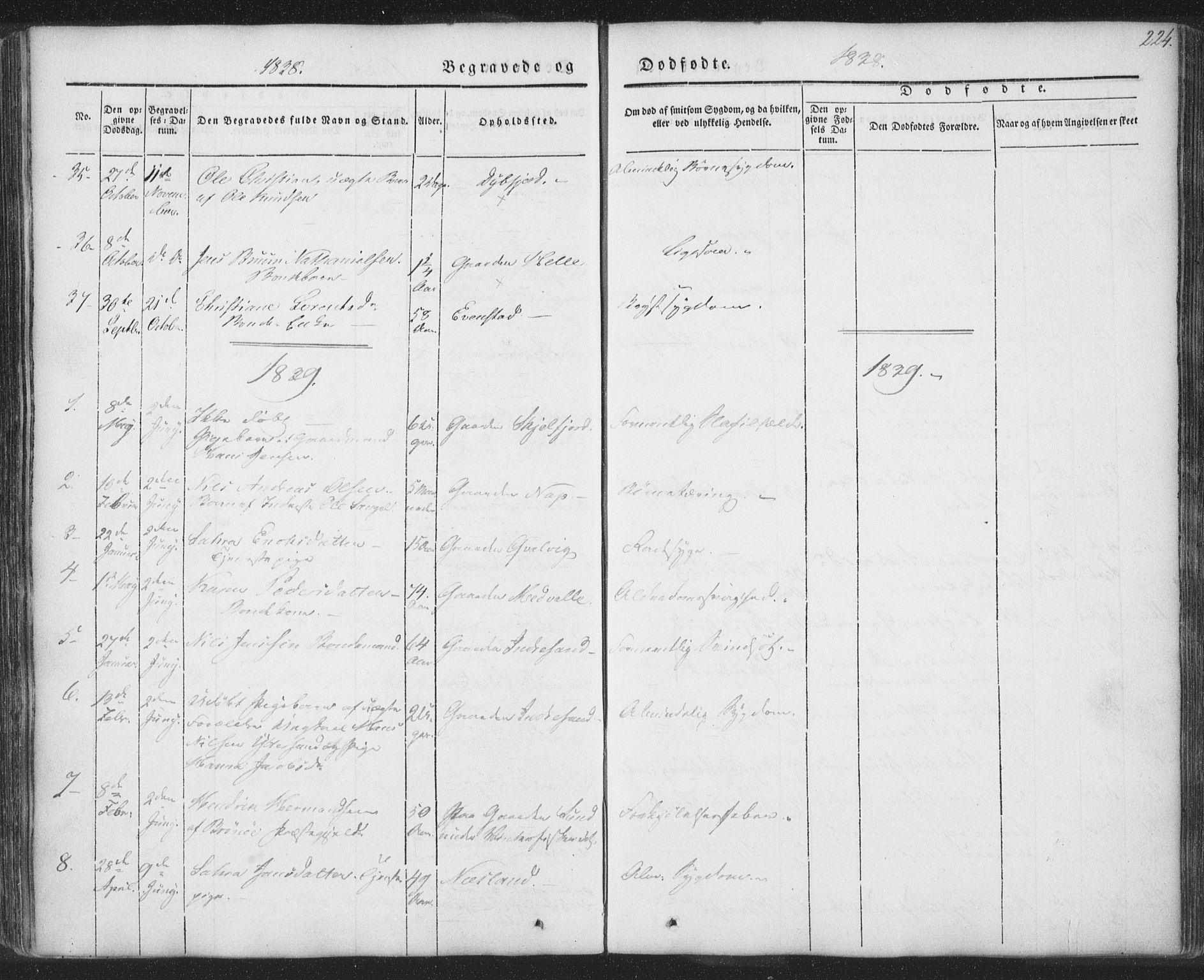 Ministerialprotokoller, klokkerbøker og fødselsregistre - Nordland, AV/SAT-A-1459/885/L1202: Parish register (official) no. 885A03, 1838-1859, p. 224