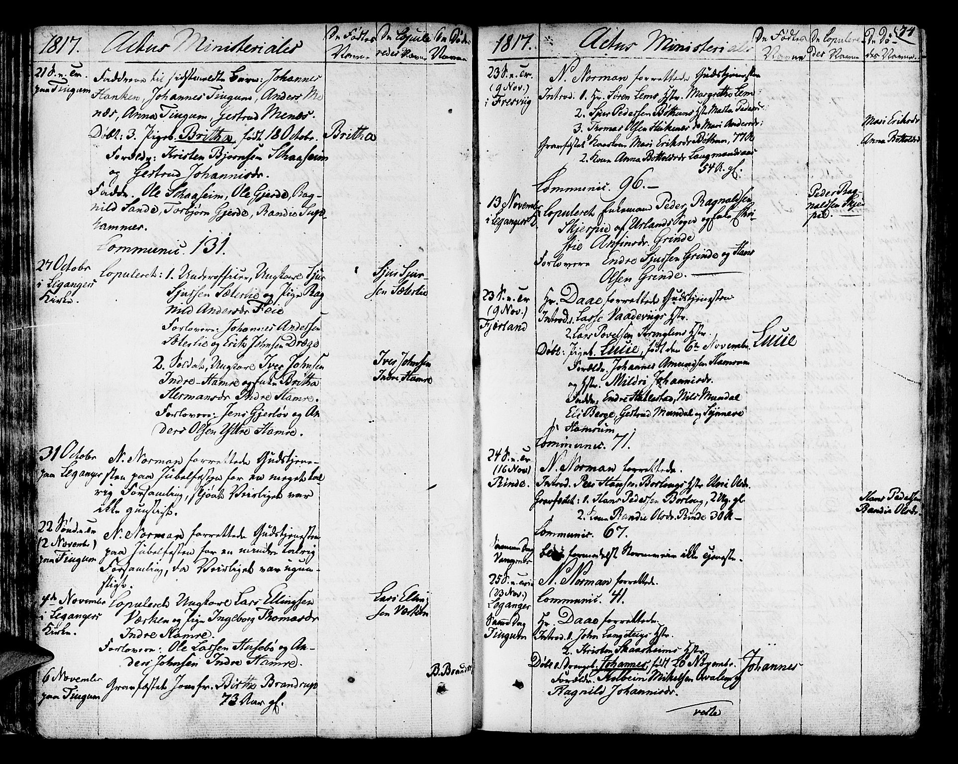Leikanger sokneprestembete, SAB/A-81001: Parish register (official) no. A 6, 1810-1838, p. 74