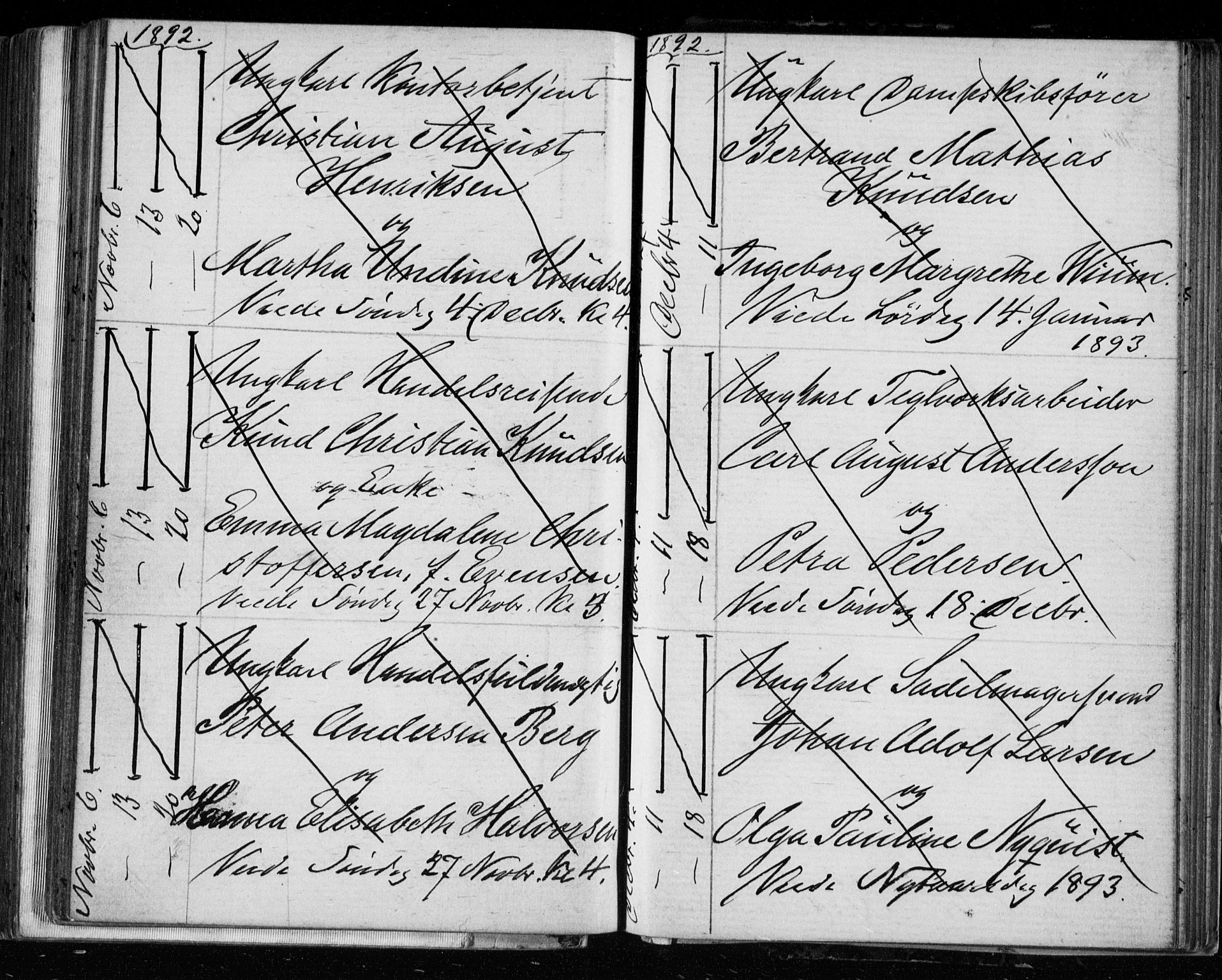 Bragernes kirkebøker, AV/SAKO-A-6/H/Ha/L0006: Banns register no. 6, 1873-1896