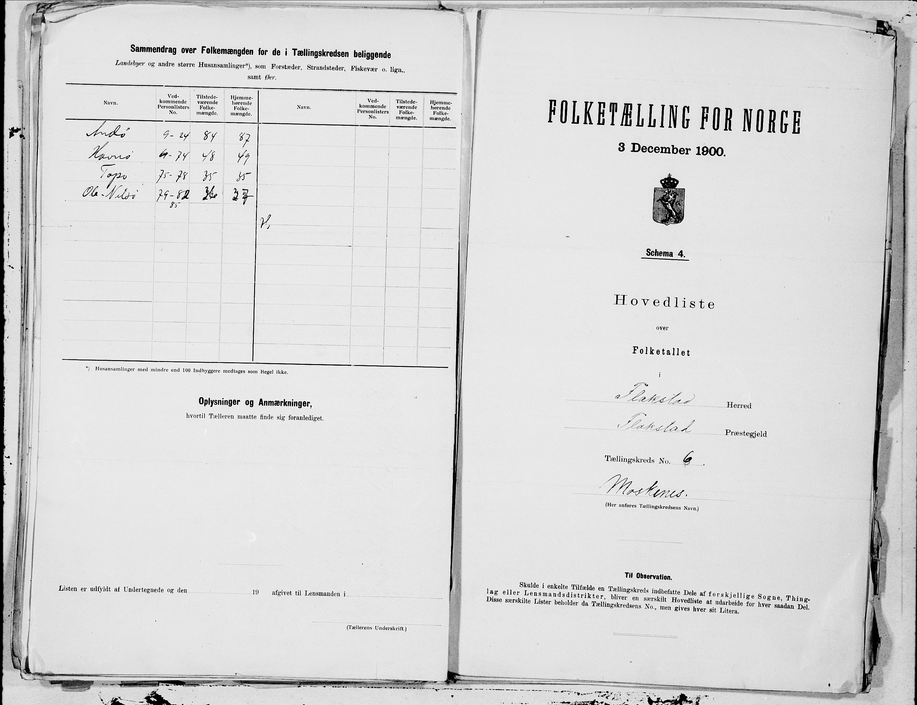 SAT, 1900 census for Flakstad, 1900, p. 14