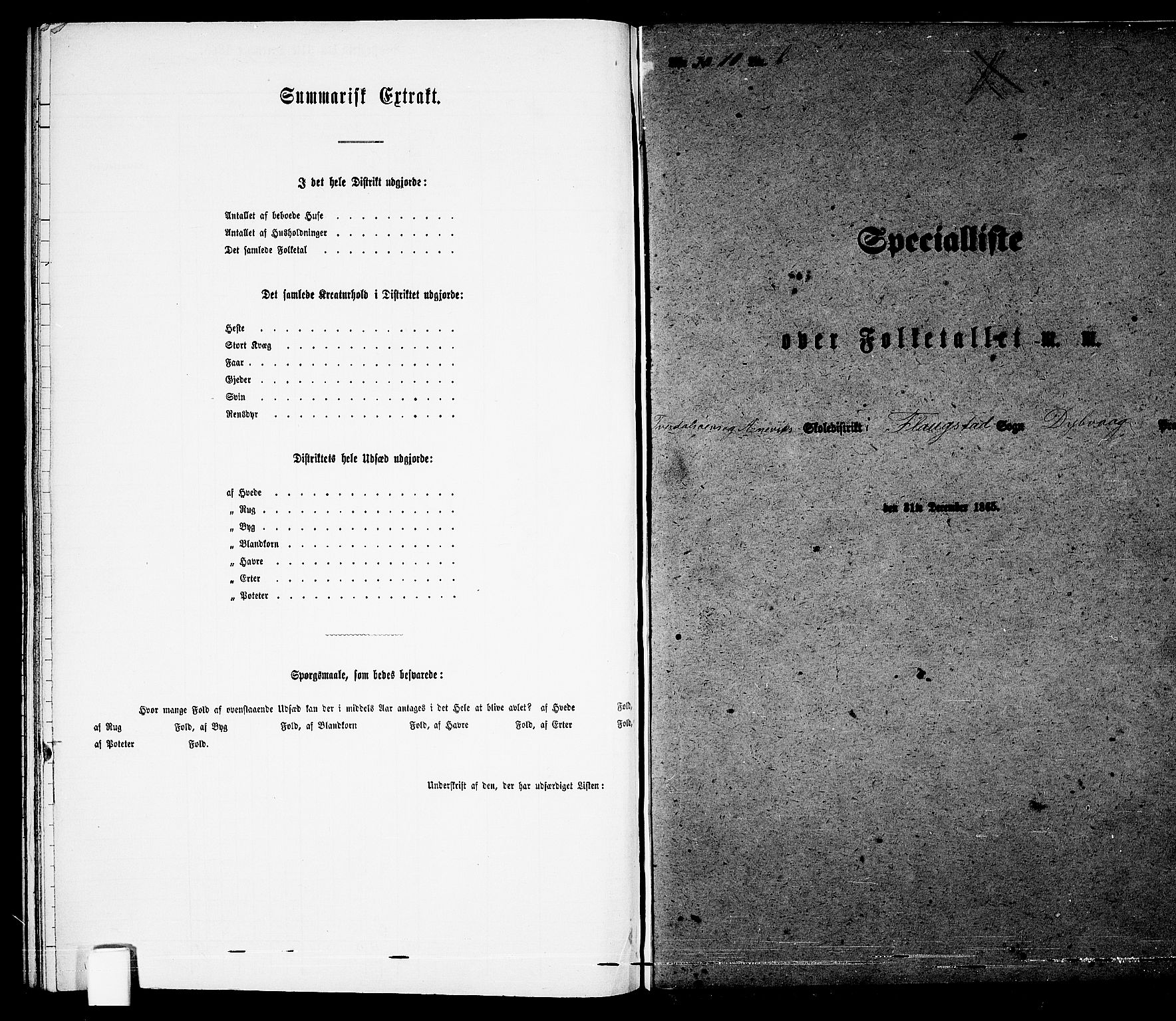 RA, 1865 census for Dypvåg, 1865, p. 169