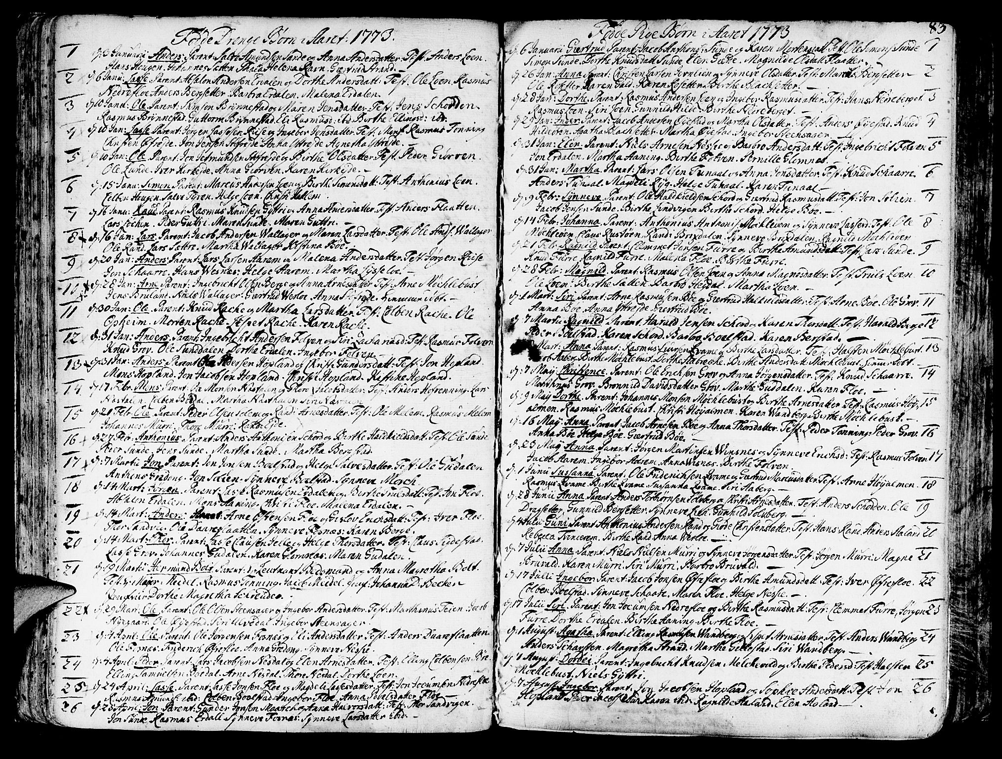 Innvik sokneprestembete, SAB/A-80501: Parish register (official) no. A 1, 1750-1816, p. 83