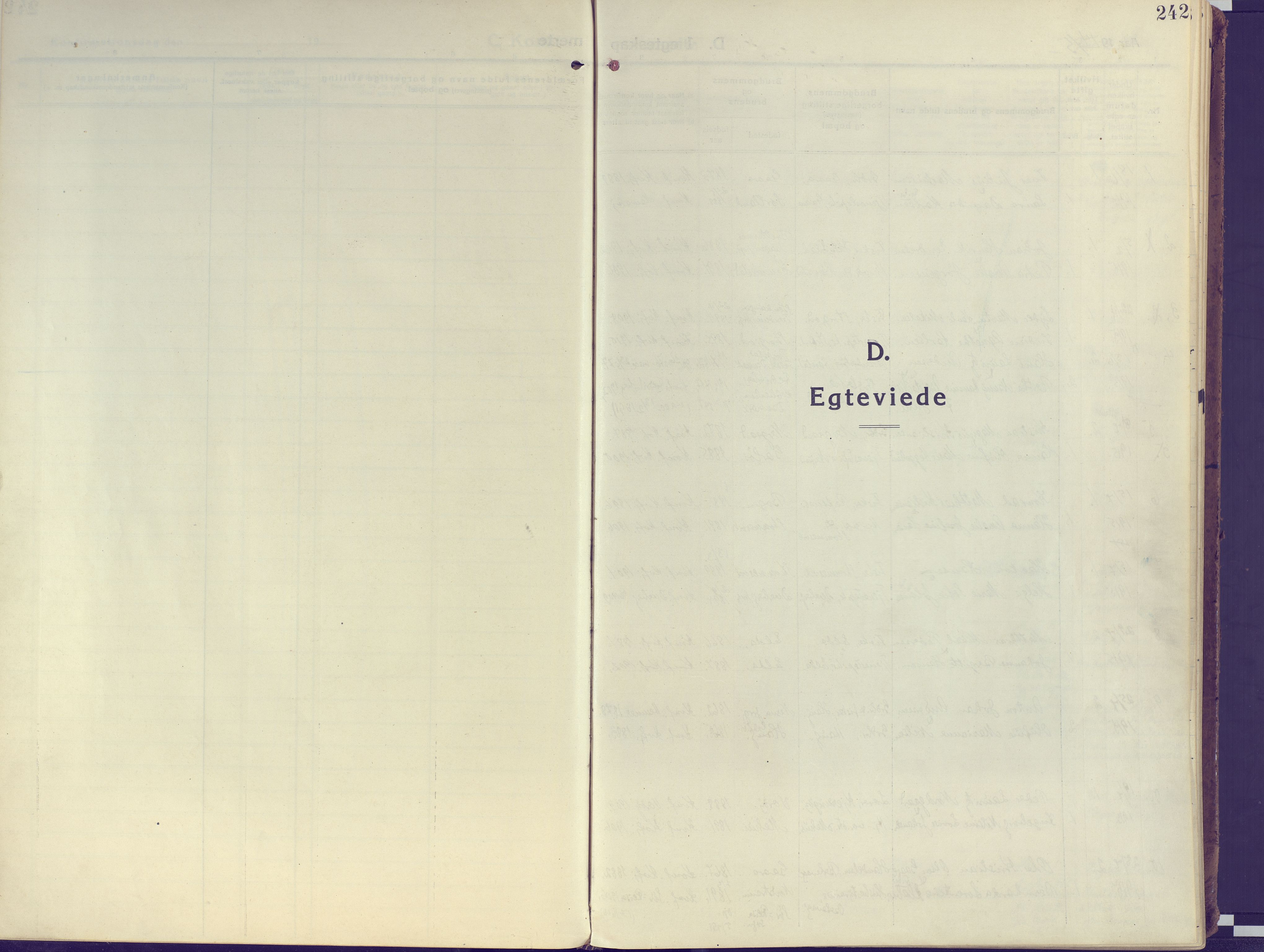 Kvæfjord sokneprestkontor, SATØ/S-1323/G/Ga/Gaa/L0007kirke: Parish register (official) no. 7, 1915-1931, p. 242
