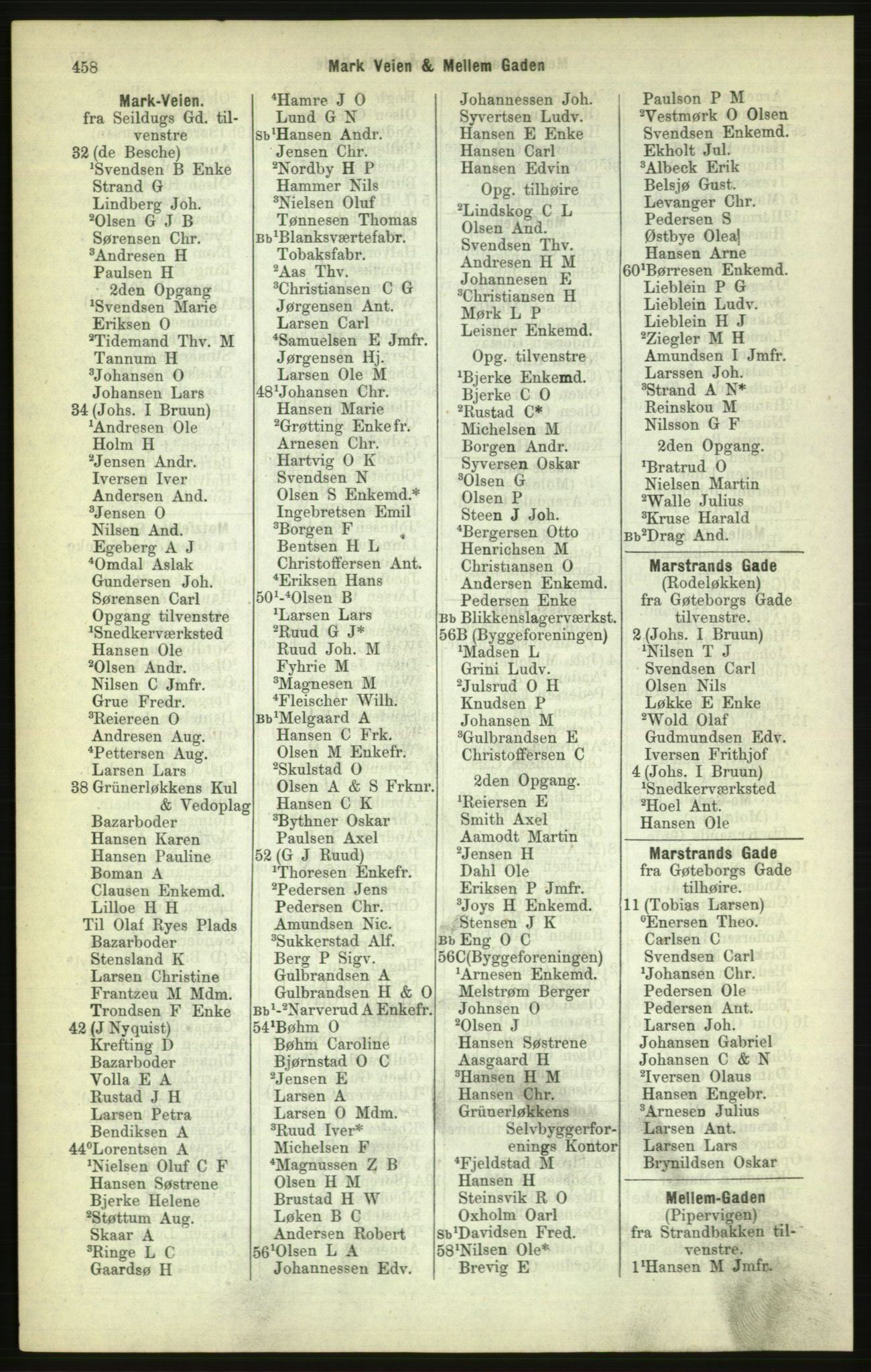 Kristiania/Oslo adressebok, PUBL/-, 1886, p. 458