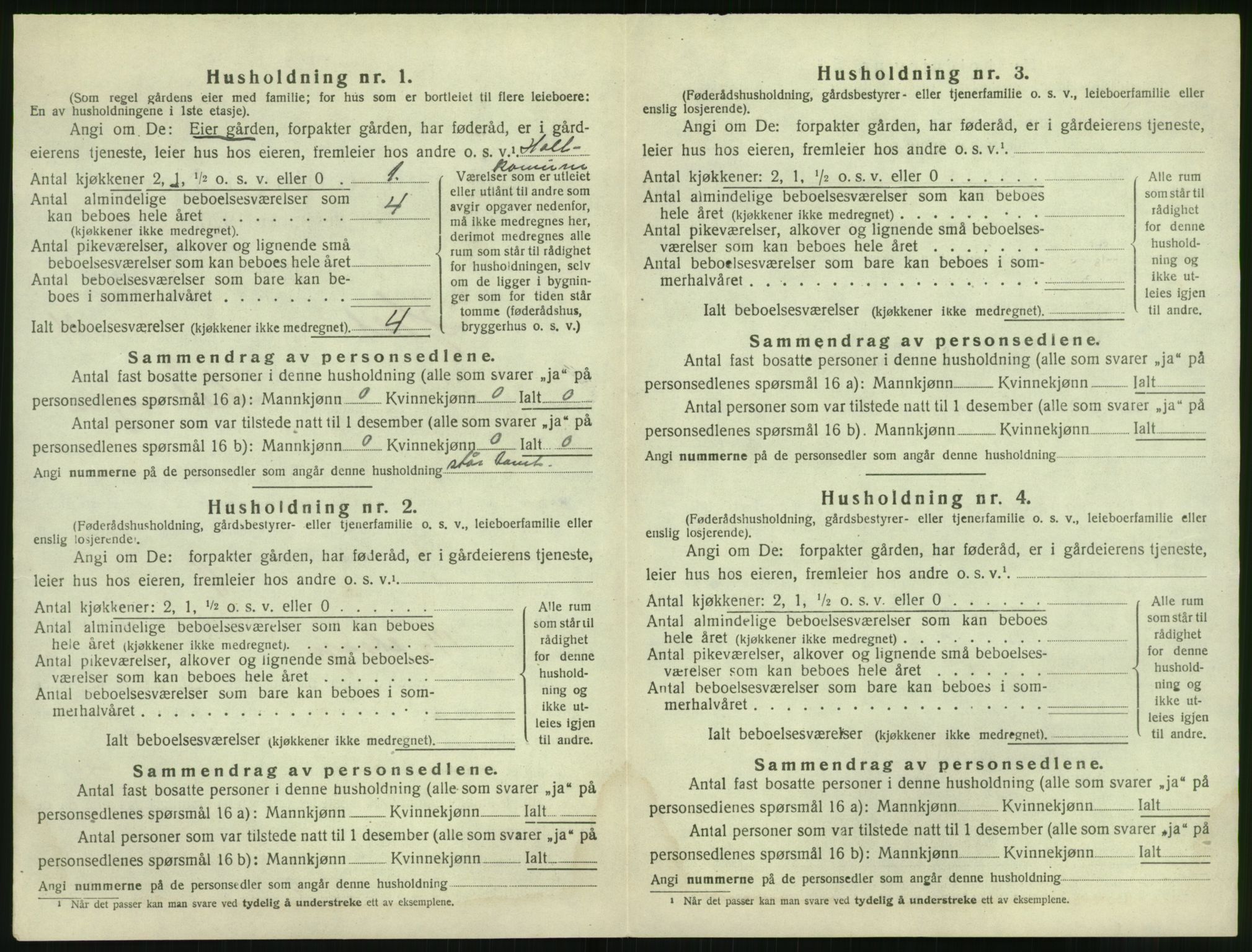 SAK, 1920 census for Holt, 1920, p. 425