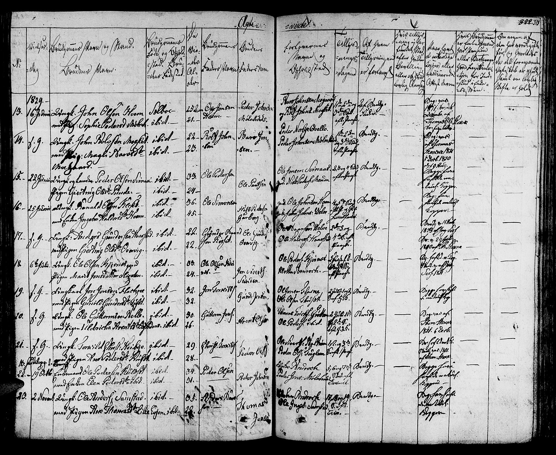 Ministerialprotokoller, klokkerbøker og fødselsregistre - Sør-Trøndelag, SAT/A-1456/695/L1143: Parish register (official) no. 695A05 /1, 1824-1842, p. 313