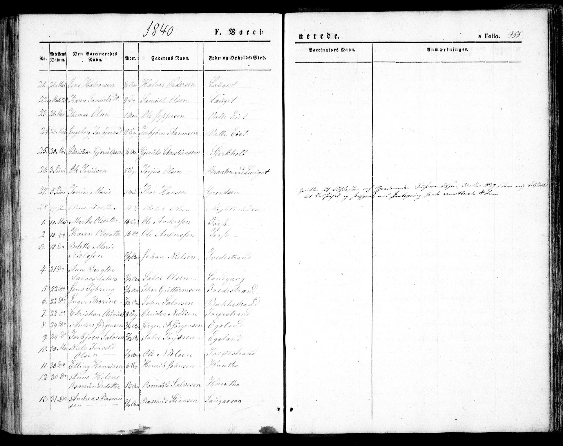 Holt sokneprestkontor, AV/SAK-1111-0021/F/Fa/L0007: Parish register (official) no. A 7, 1836-1848, p. 355