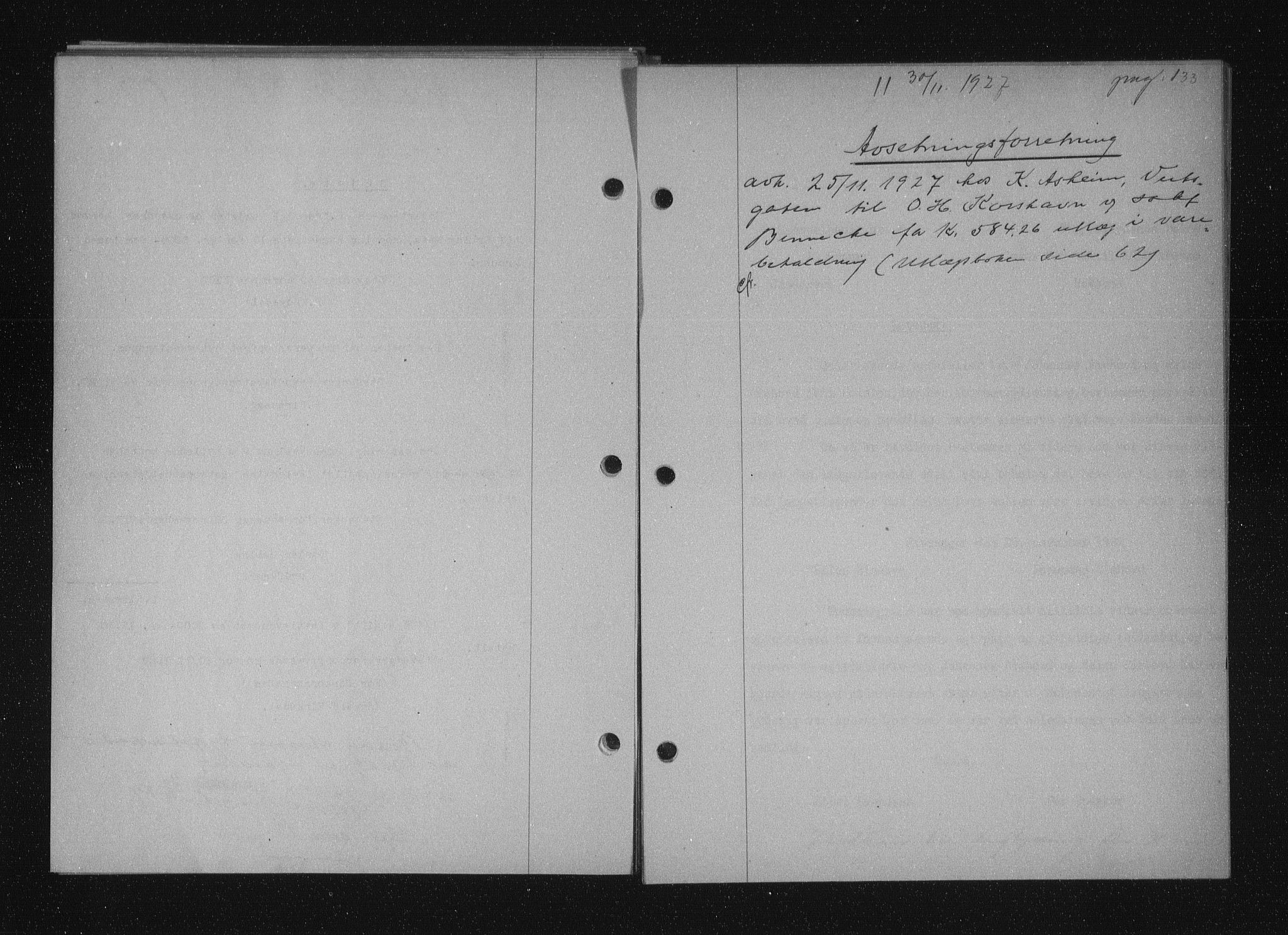 Stavanger byfogd, AV/SAST-A-101408/001/4/41/410/410BB/L0053: Mortgage book no. 41, 1927-1928, Deed date: 30.11.1927