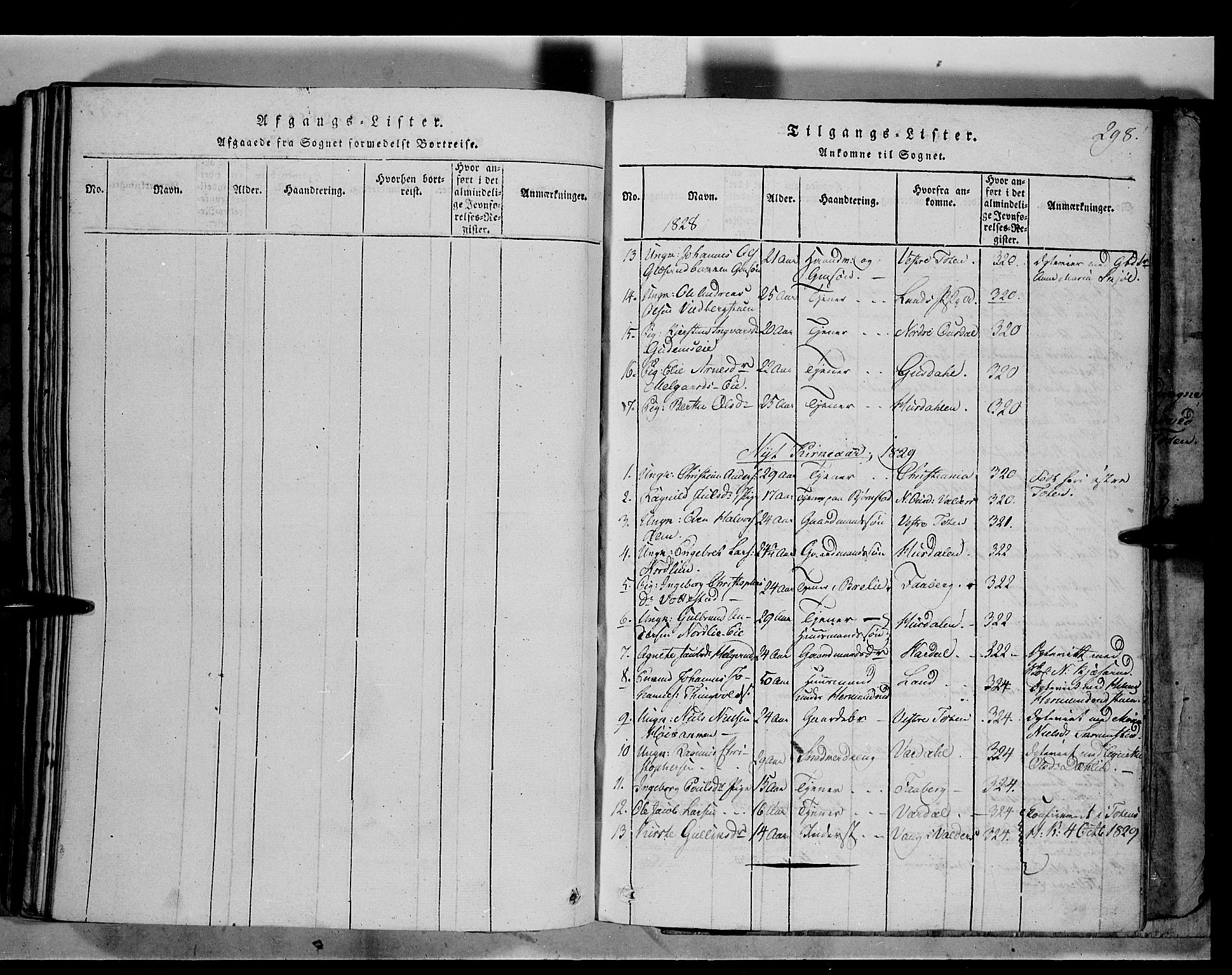 Østre Toten prestekontor, SAH/PREST-104/H/Ha/Haa/L0001: Parish register (official) no. 1, 1828-1839, p. 298