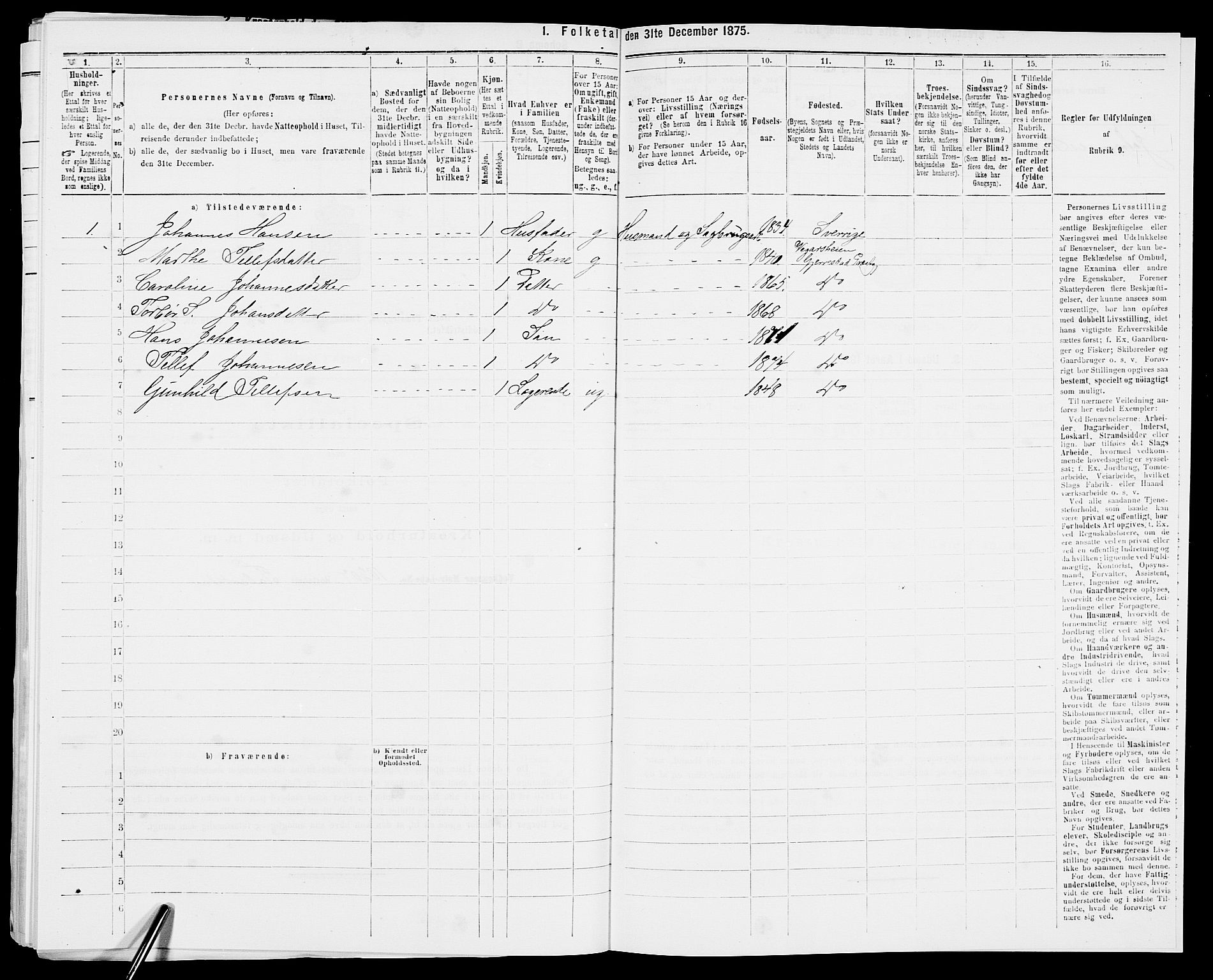 SAK, 1875 census for 0914L Holt/Holt, 1875, p. 764