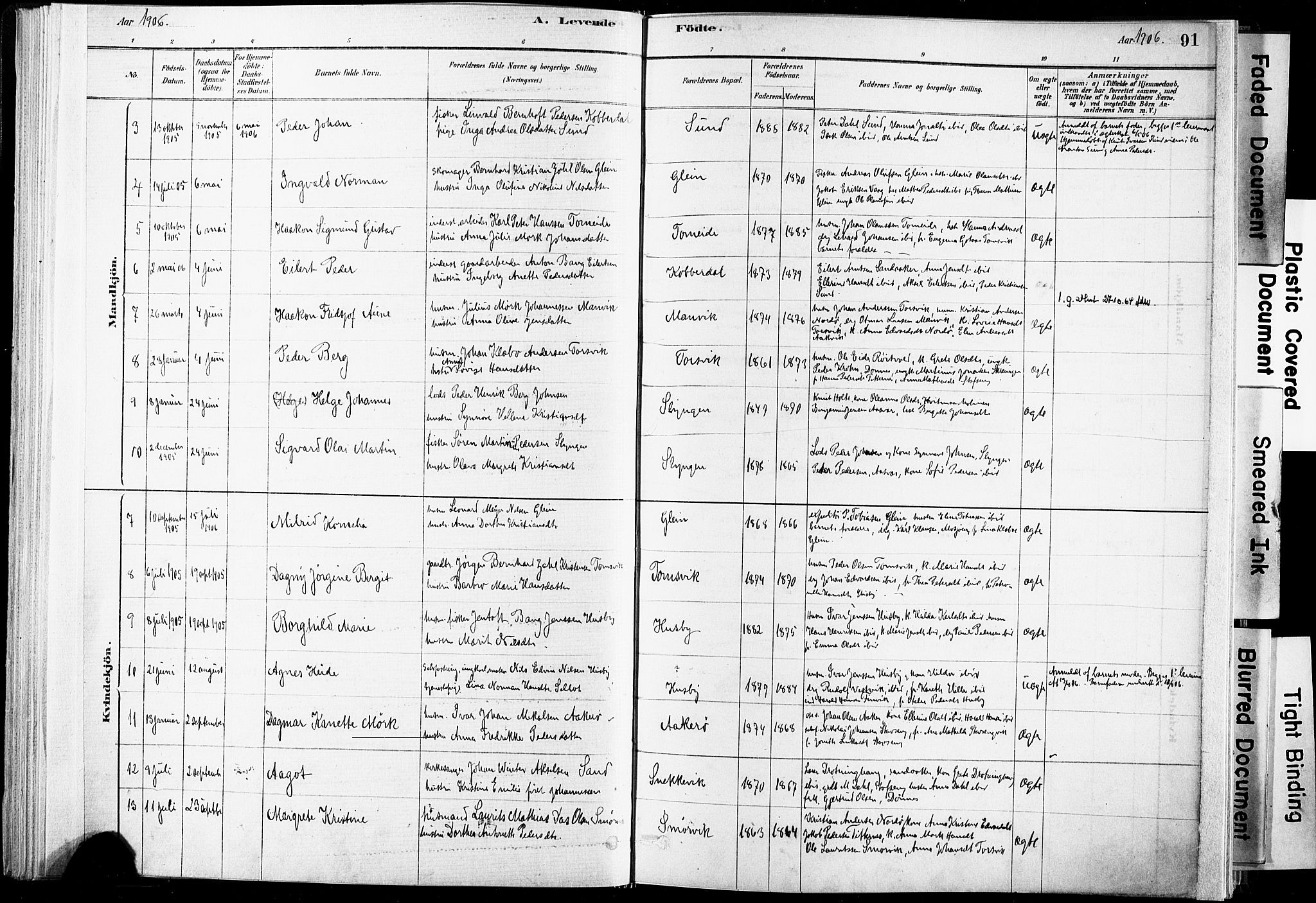 Ministerialprotokoller, klokkerbøker og fødselsregistre - Nordland, SAT/A-1459/835/L0525: Parish register (official) no. 835A03I, 1881-1910, p. 91