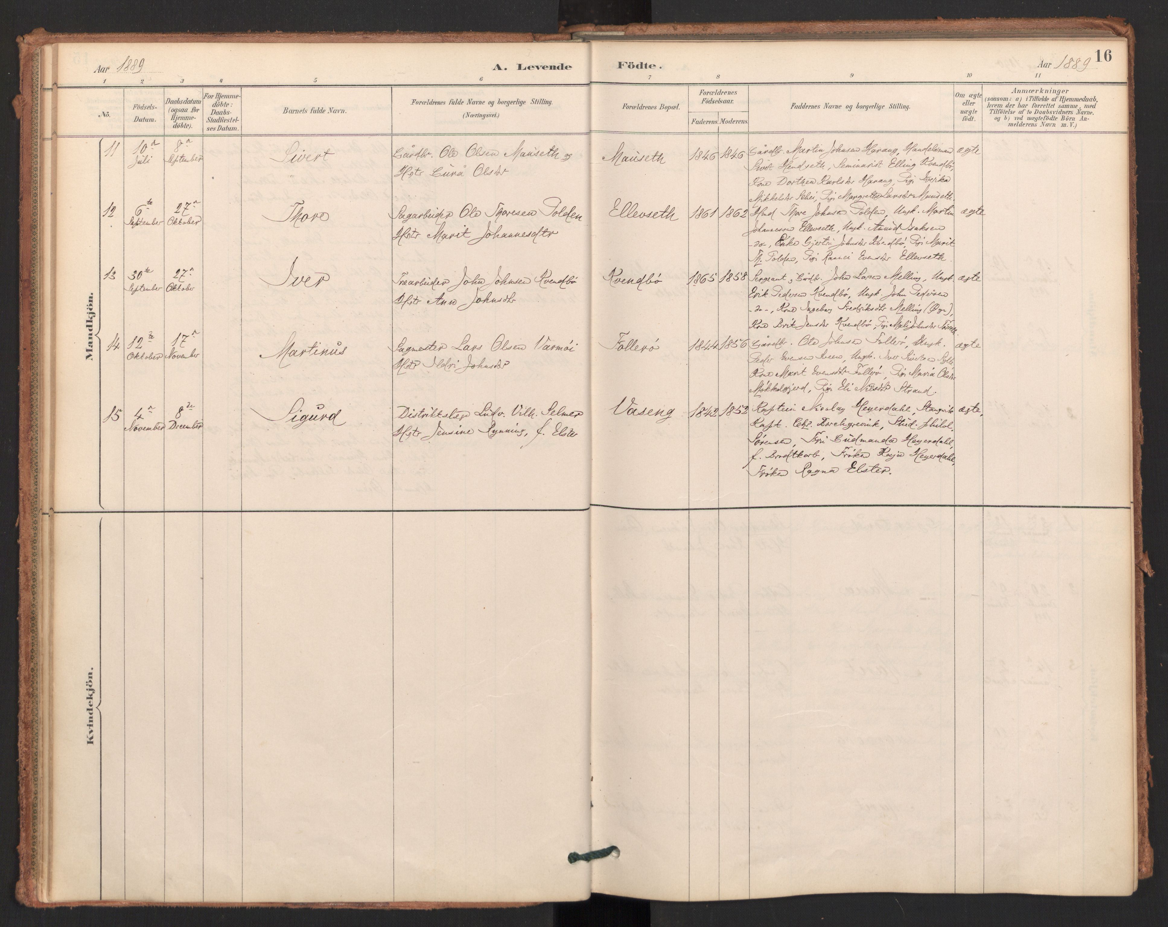 Ministerialprotokoller, klokkerbøker og fødselsregistre - Møre og Romsdal, AV/SAT-A-1454/596/L1056: Parish register (official) no. 596A01, 1885-1900, p. 16