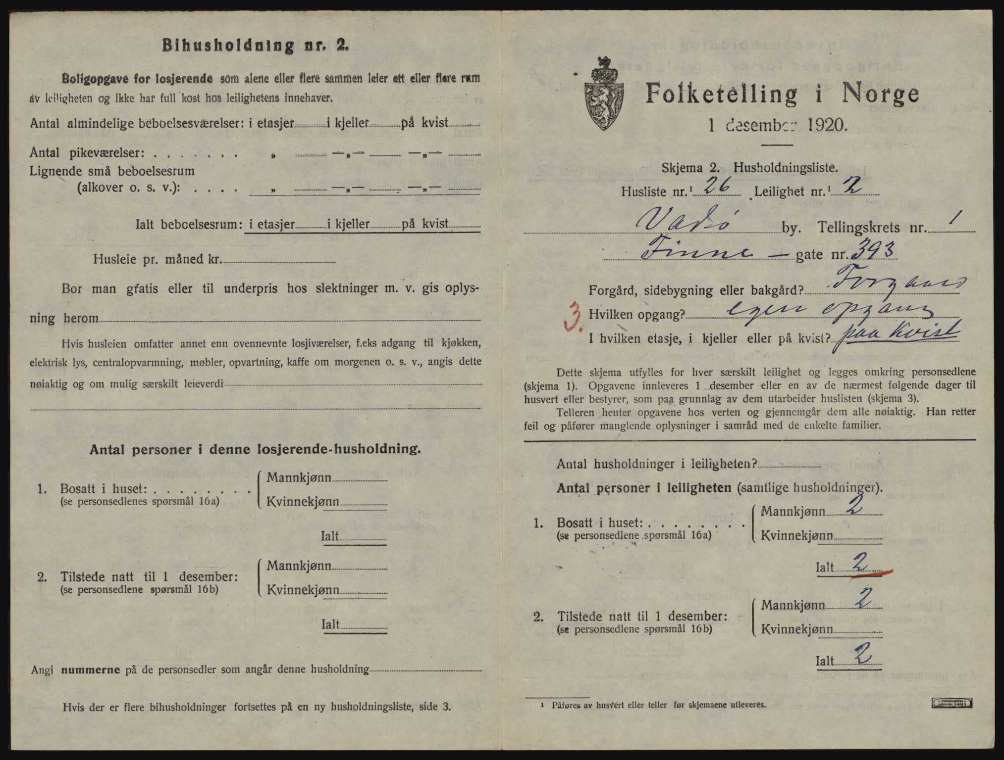 SATØ, 1920 census for Vadsø, 1920, p. 646