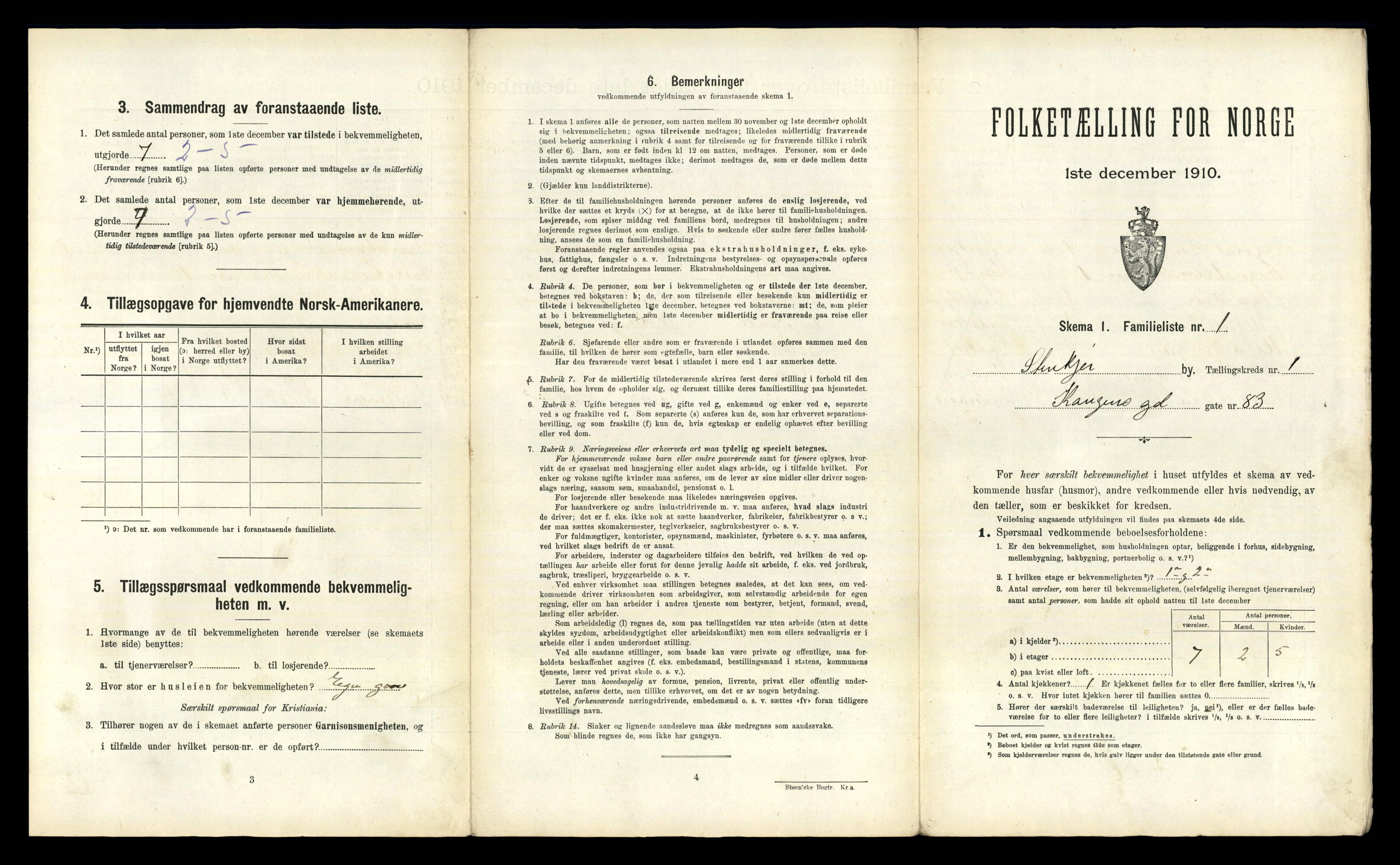 RA, 1910 census for Steinkjer, 1910, p. 298