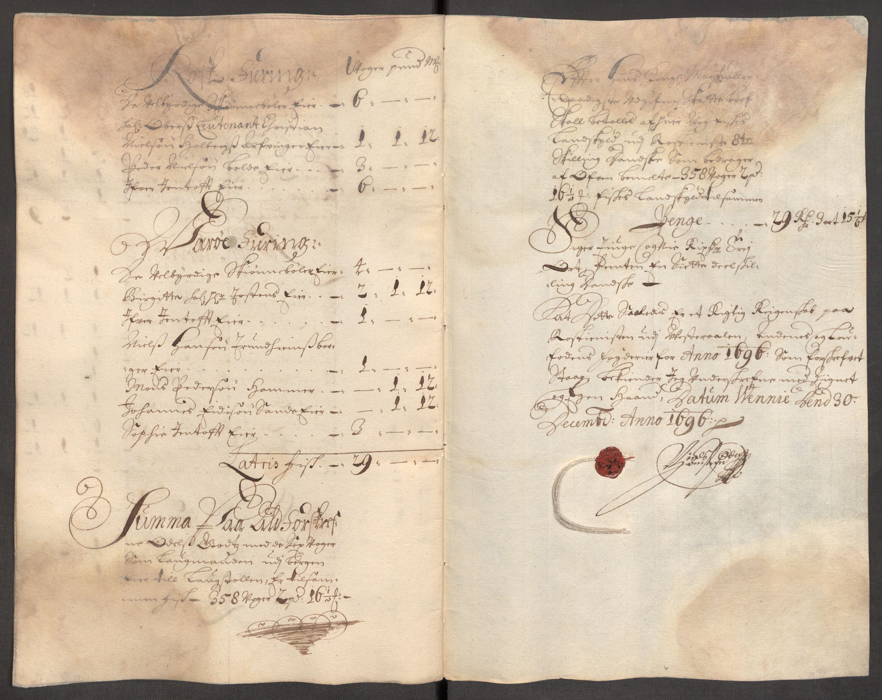 Rentekammeret inntil 1814, Reviderte regnskaper, Fogderegnskap, AV/RA-EA-4092/R67/L4678: Fogderegnskap Vesterålen, Andenes og Lofoten, 1696-1708, p. 64